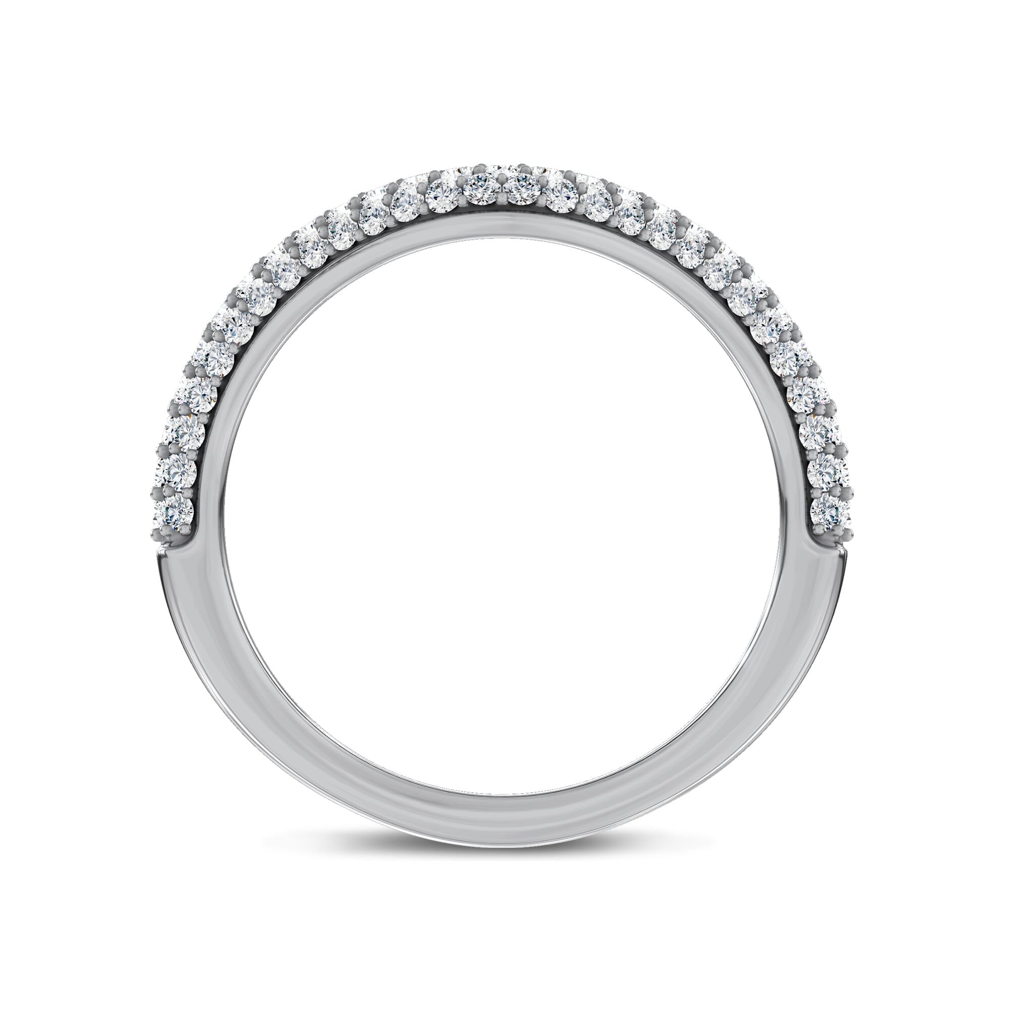 Crescendo Triple Row Pave Diamond Band