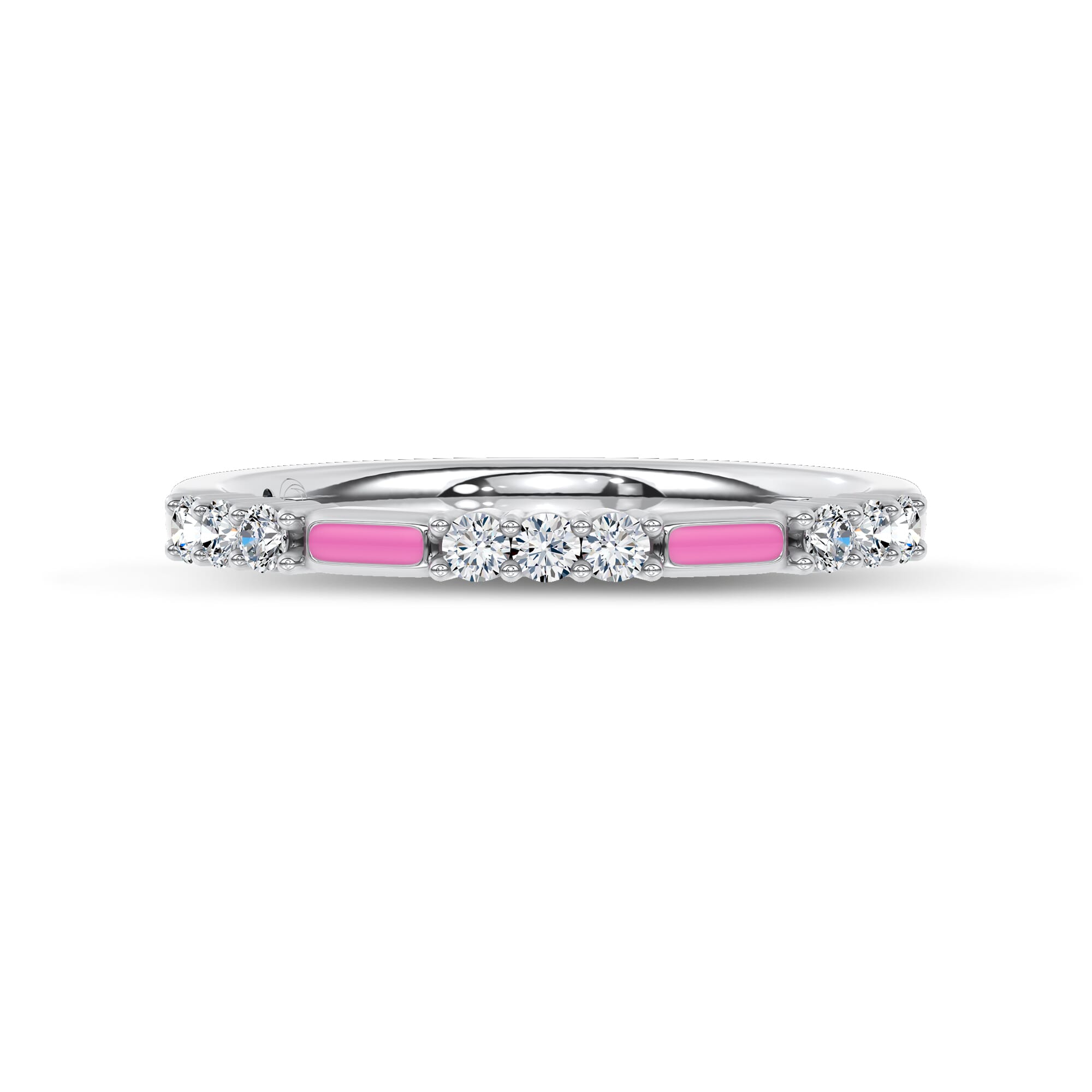 Fiora Pink Ceramic Diamond Band by Christian Siriano