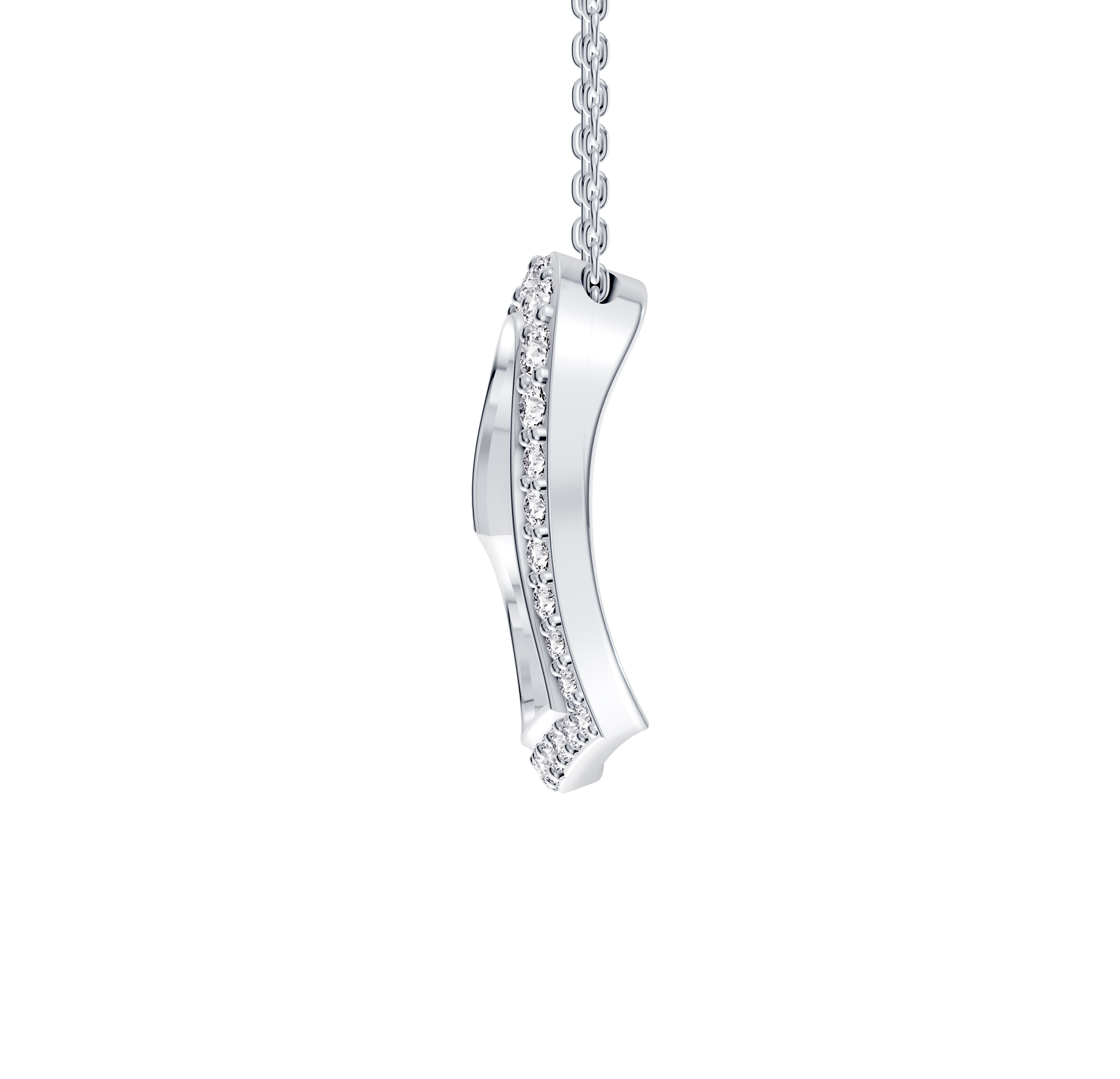 Pave Lab Diamond Heart Silver Pendant