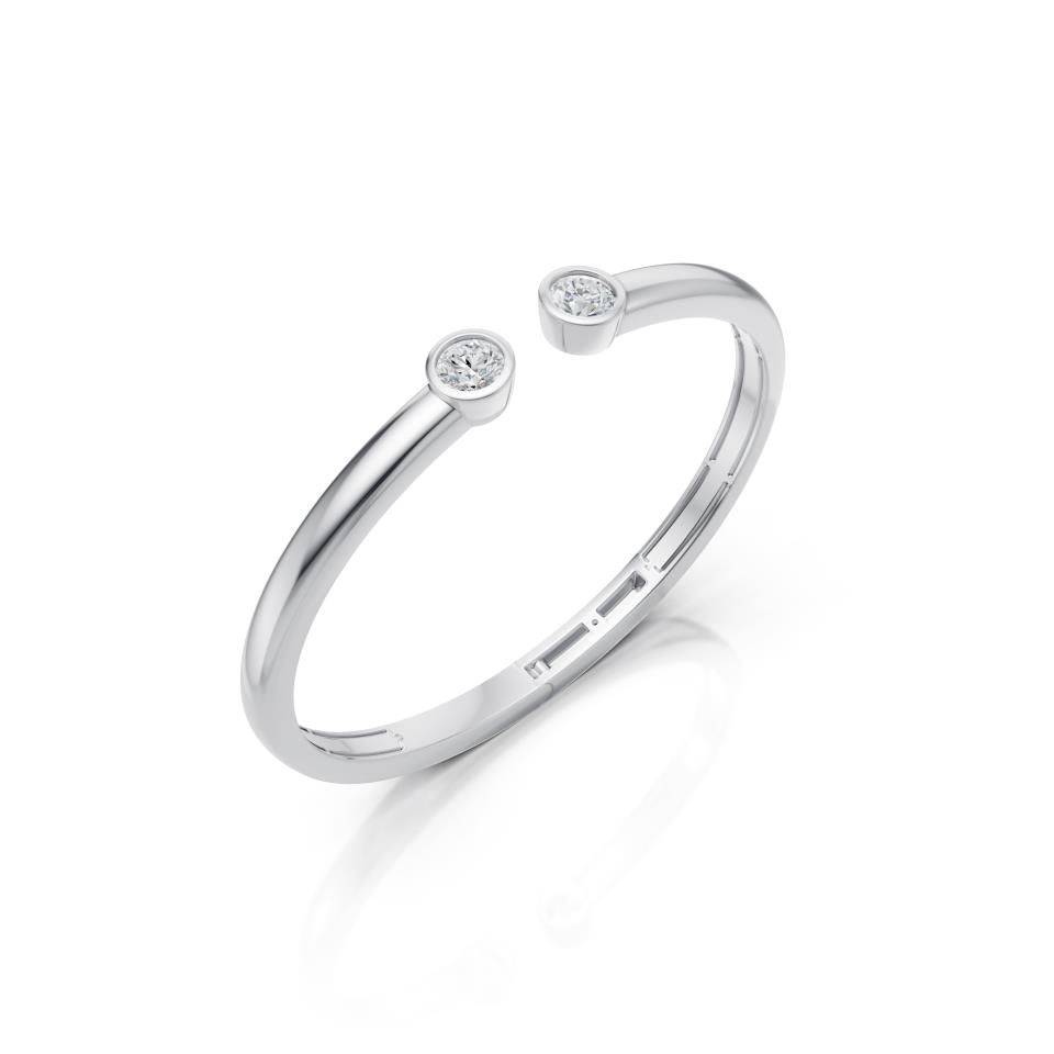 Open Bezel Diamond Bangle Bracelet