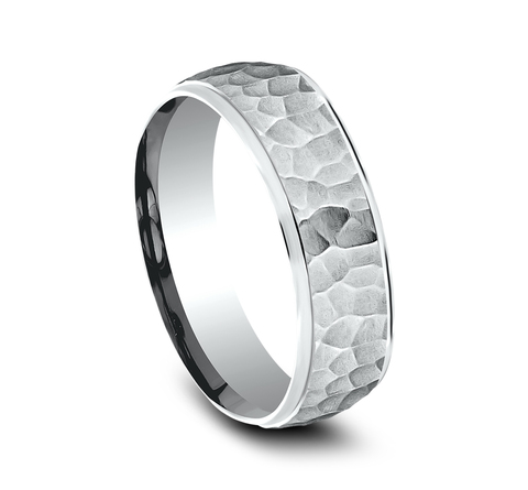 Hammered Drop Edge Comfort-Fit Band (6mm)