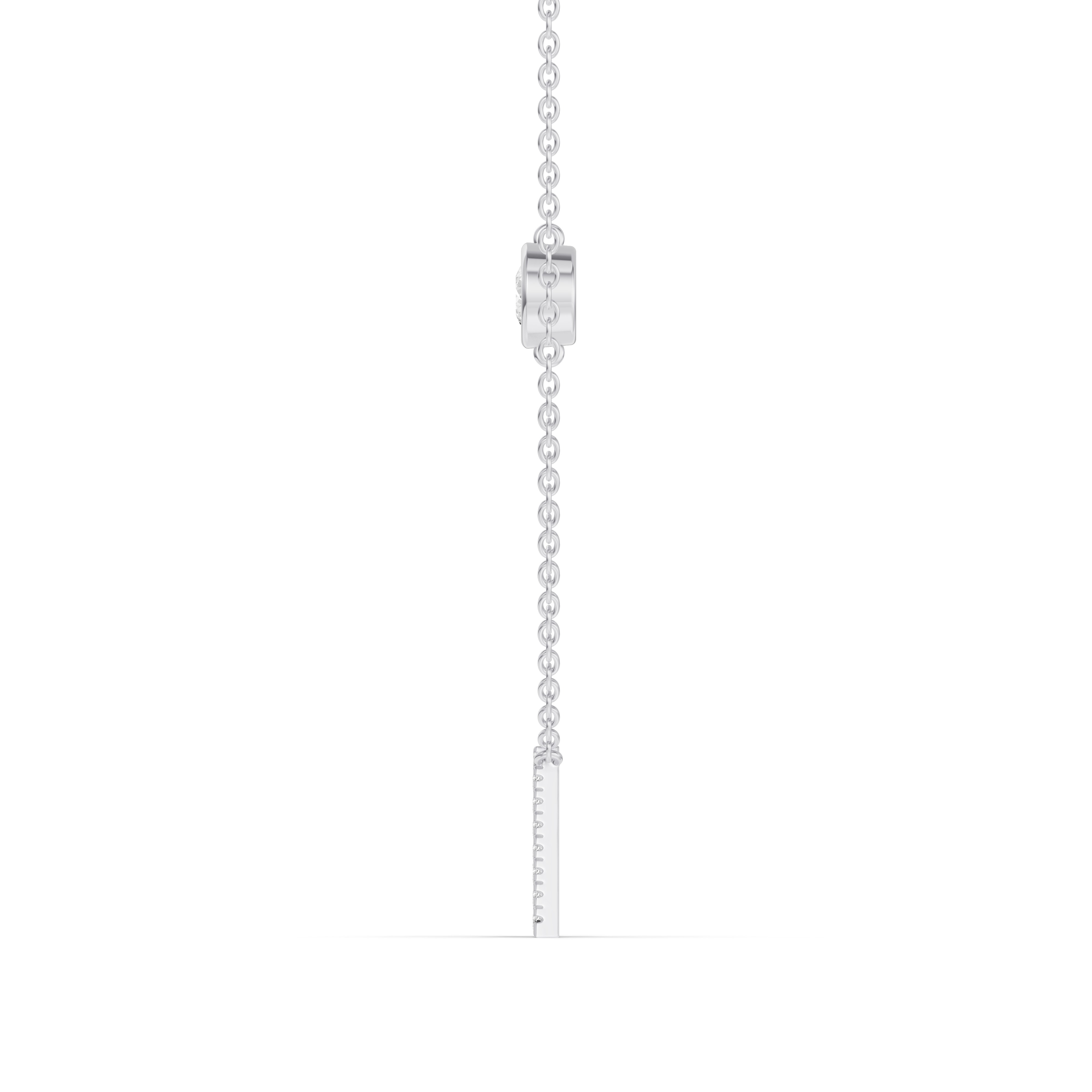 Bezel Diamond Pavé Initial Necklace - A