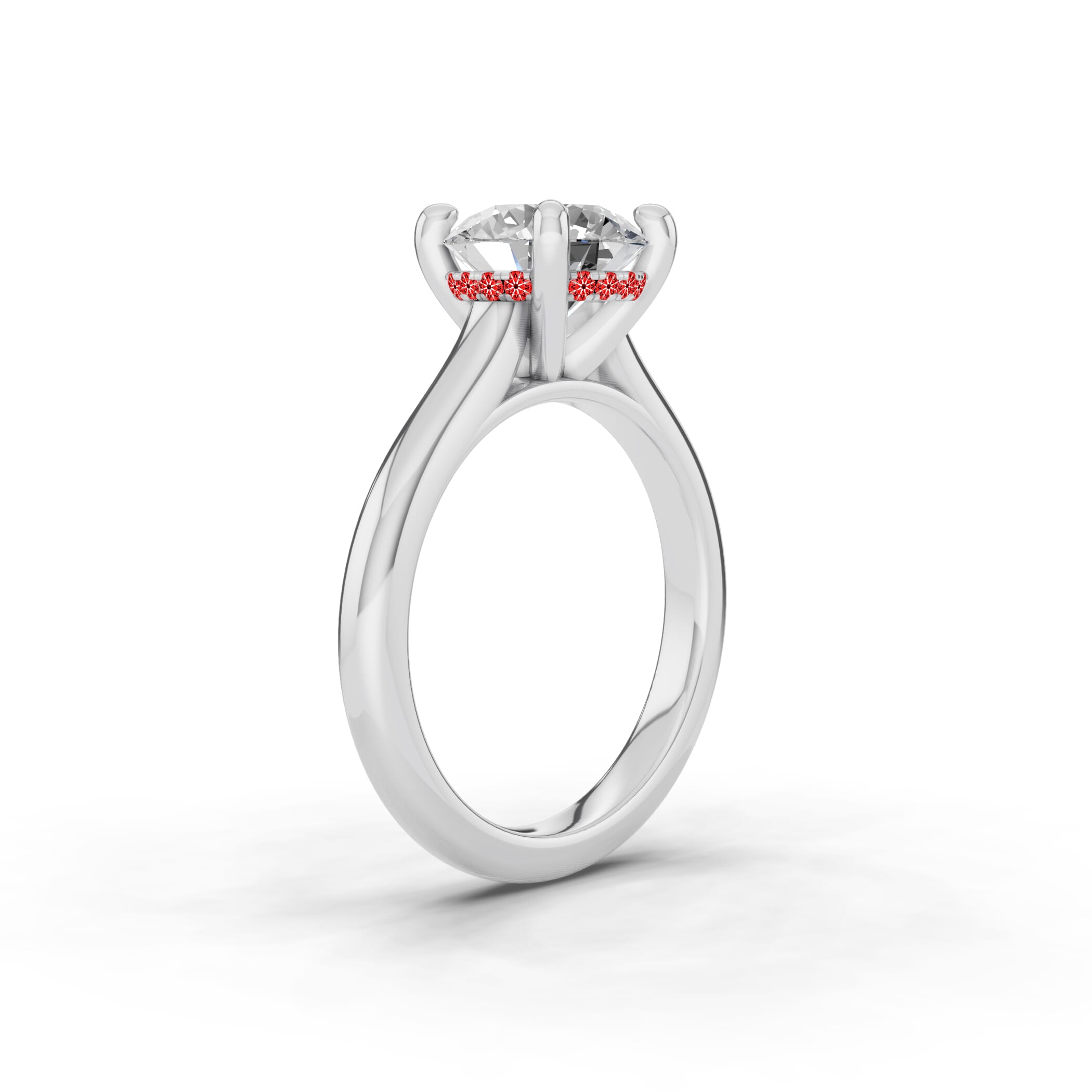 Signature Hearts and Arrows Hidden Halo Cathedral Engagement Ring (2.7mm)