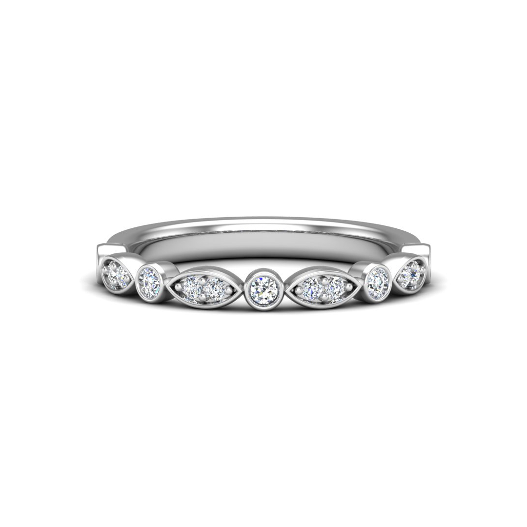 Avery Round And Marquise Diamond Band
