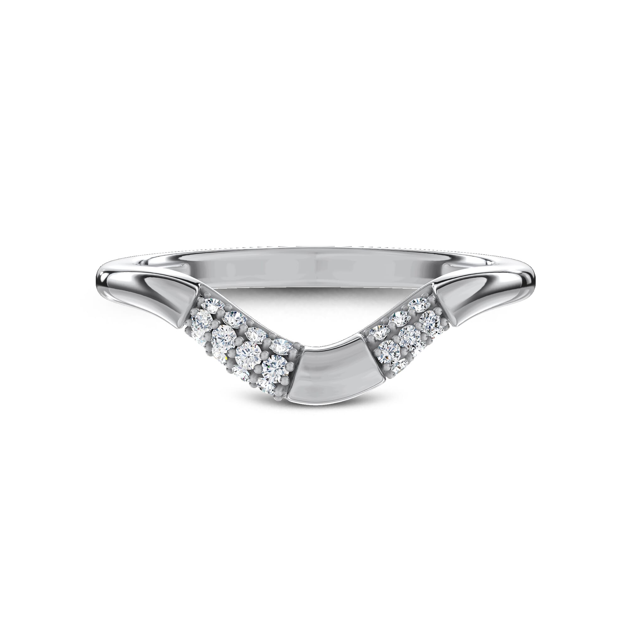 Echo Curved Pave Diamond Band