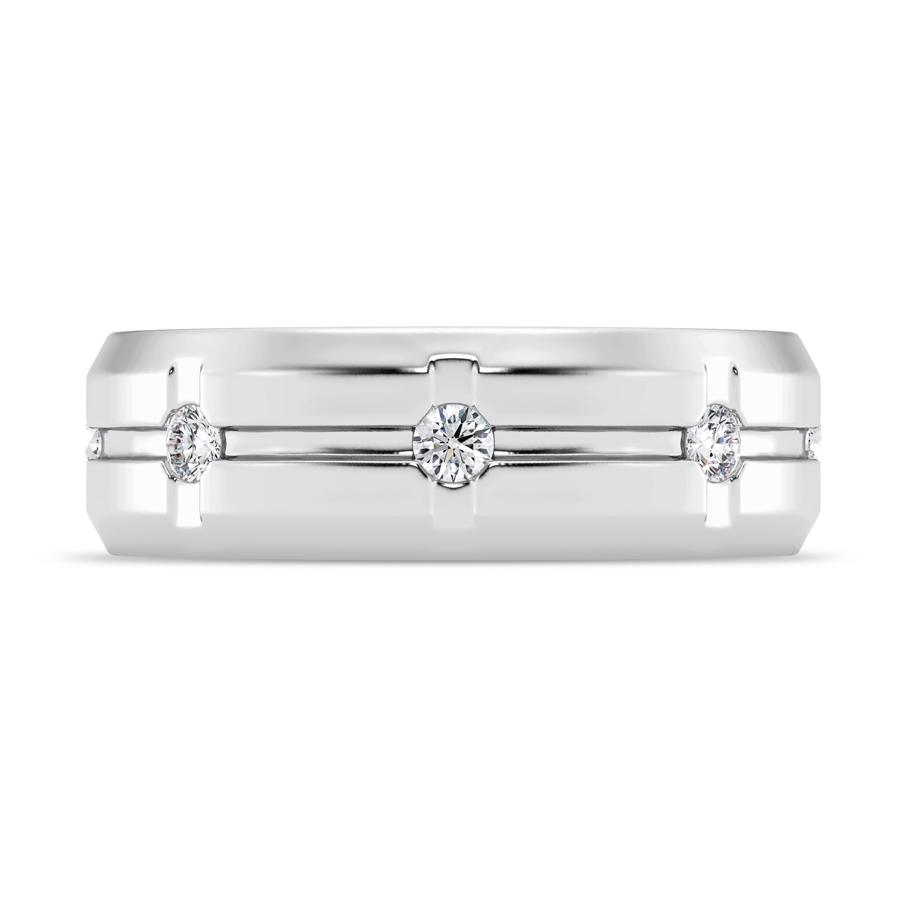 Grooved Diamond Eternity Band (7mm)
