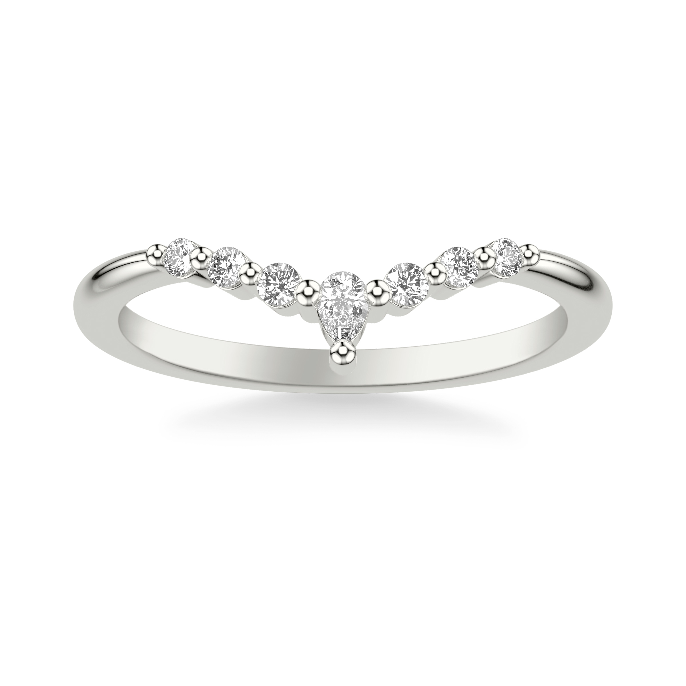 Chevron Pear Crown Diamond Band