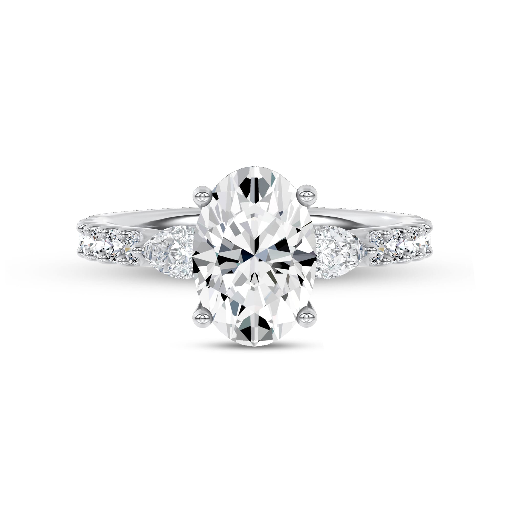 Perelle Pear Pave Engagement Ring