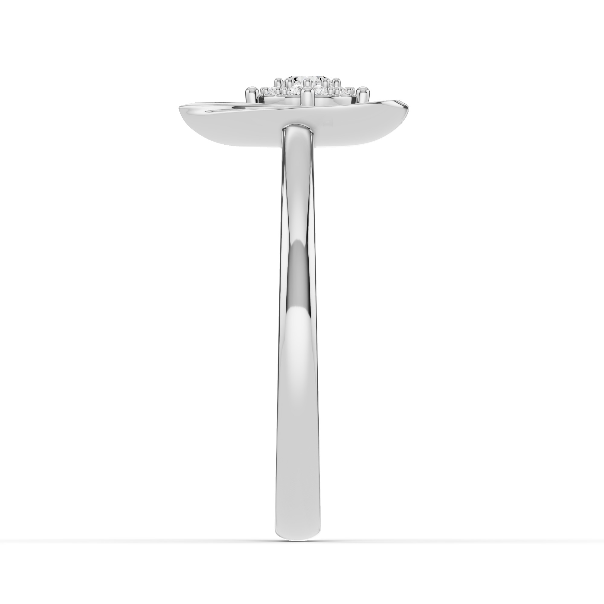 Spira Pave Halo Heart Silver Ring