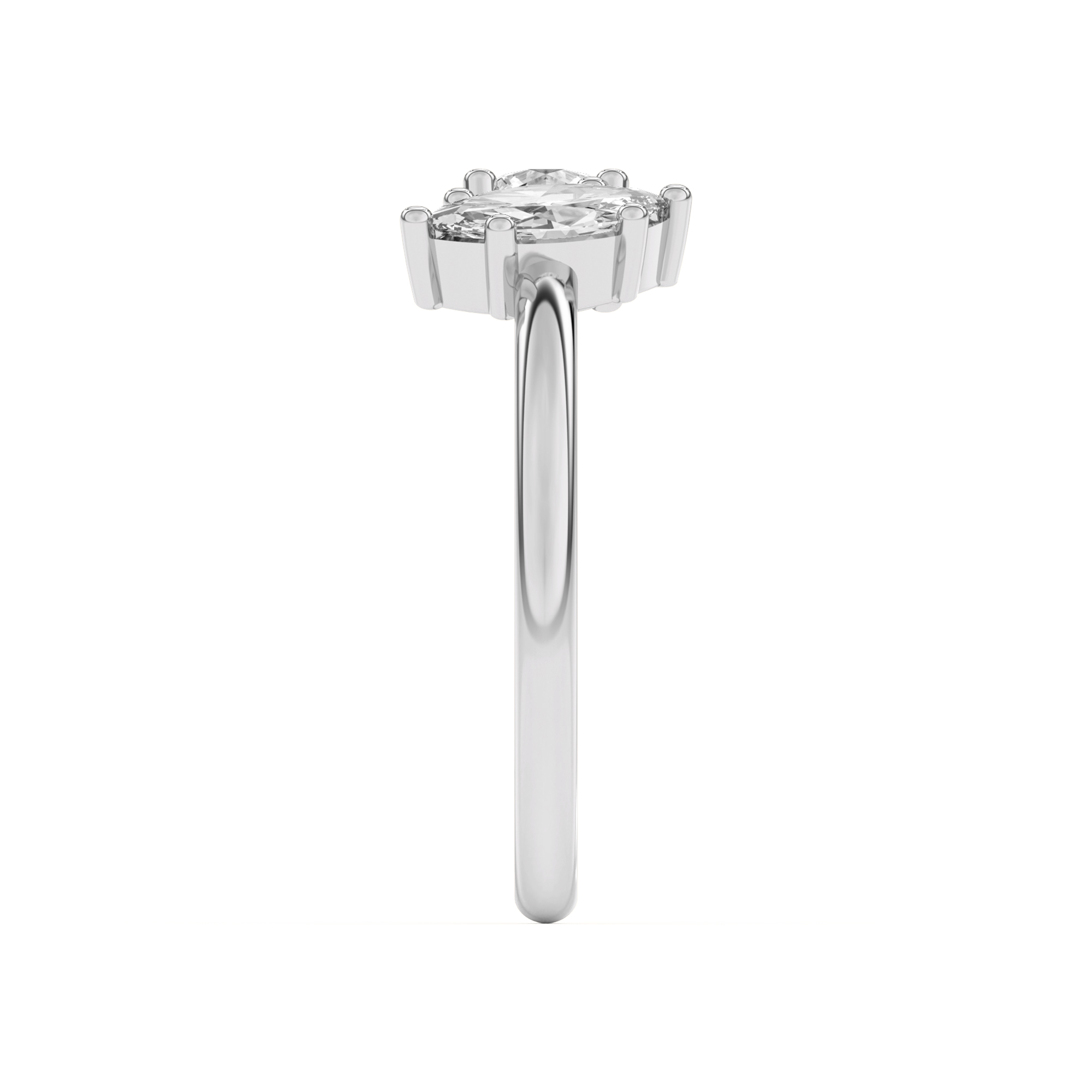 Toi et Moi Round and Marquise Lab Ring (1.00 cttw)