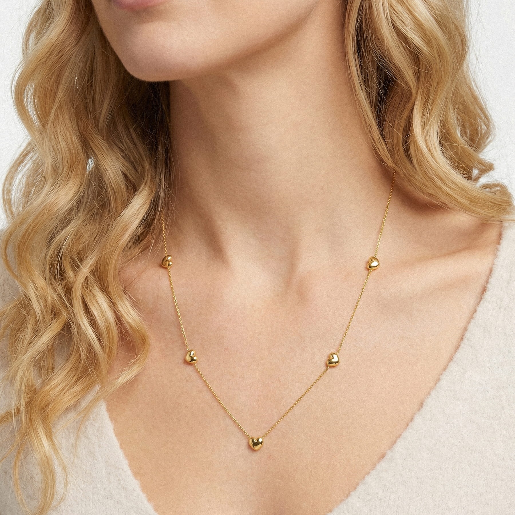 Heart Station Gold Necklace