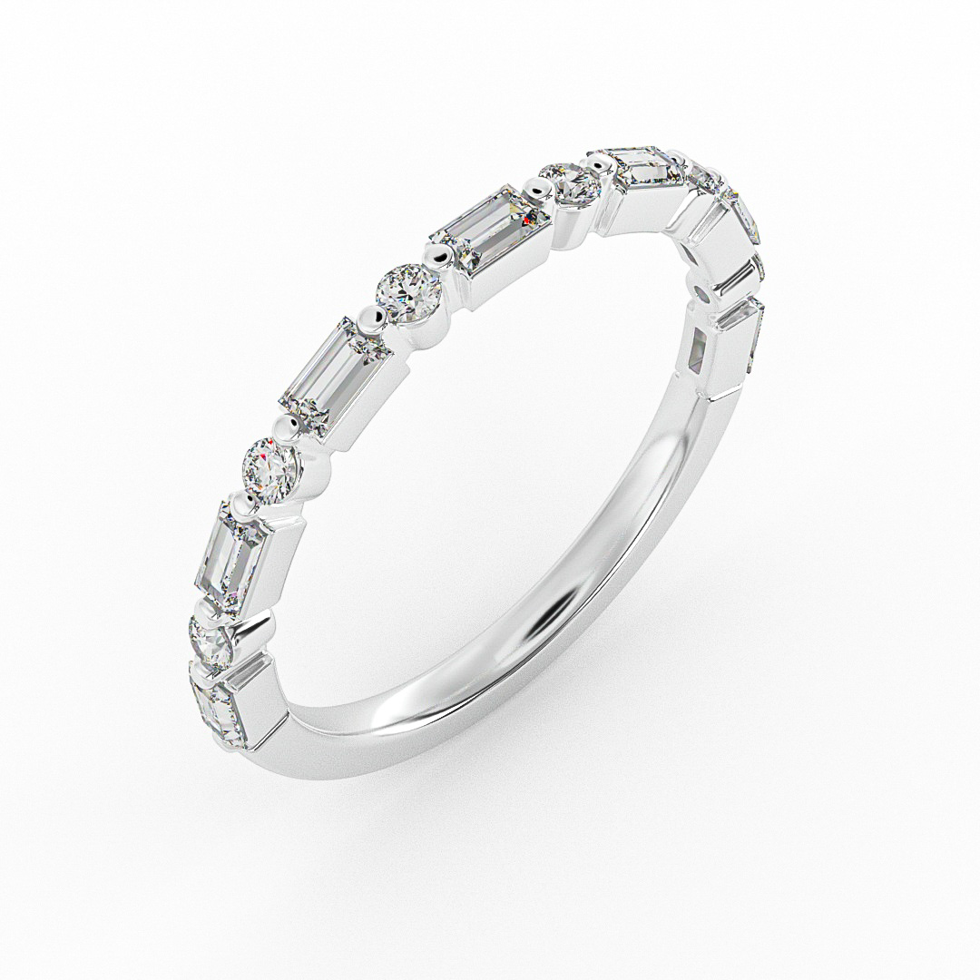 Orion Round And Baguette Diamond Band