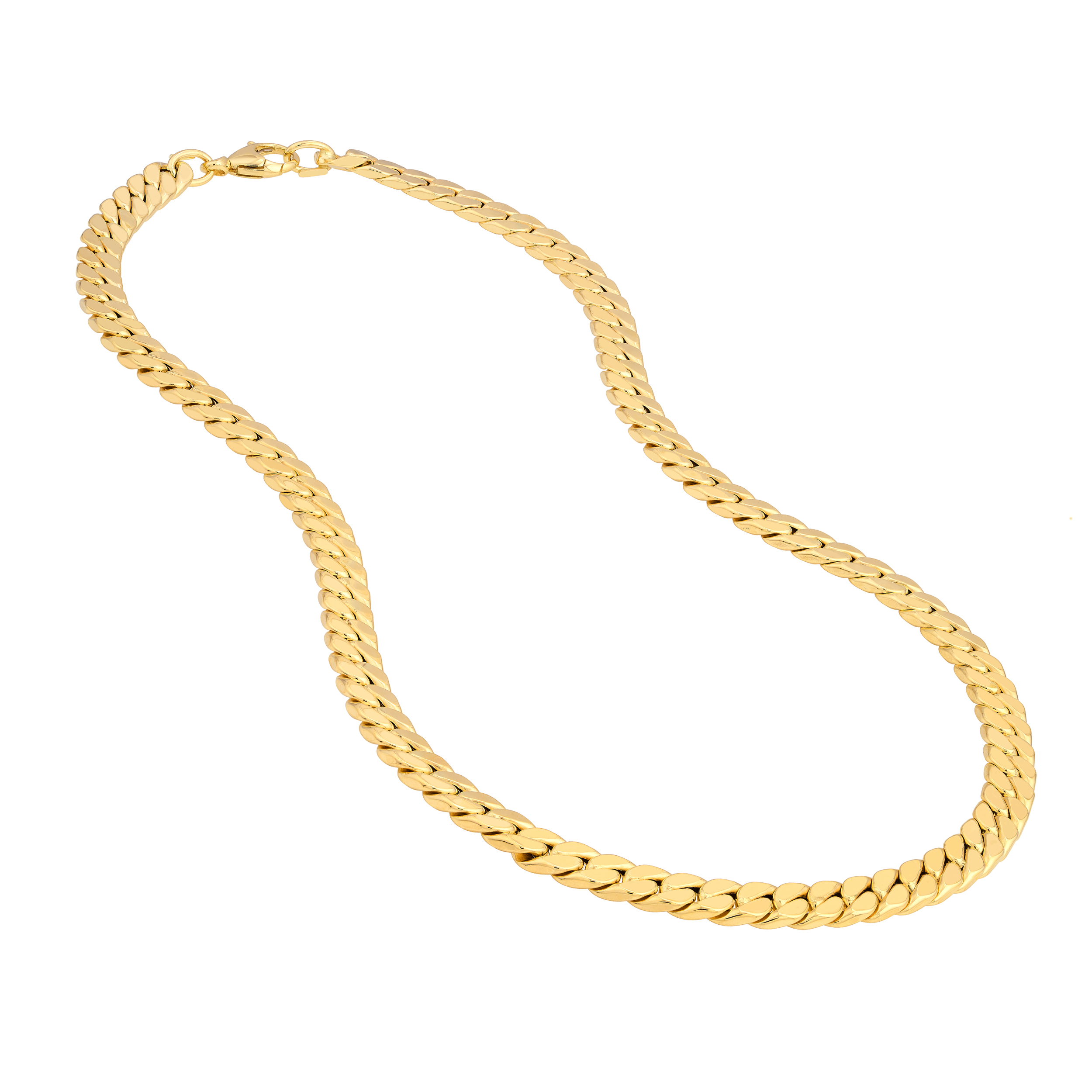 Flat Cuban Link Gold Necklace
