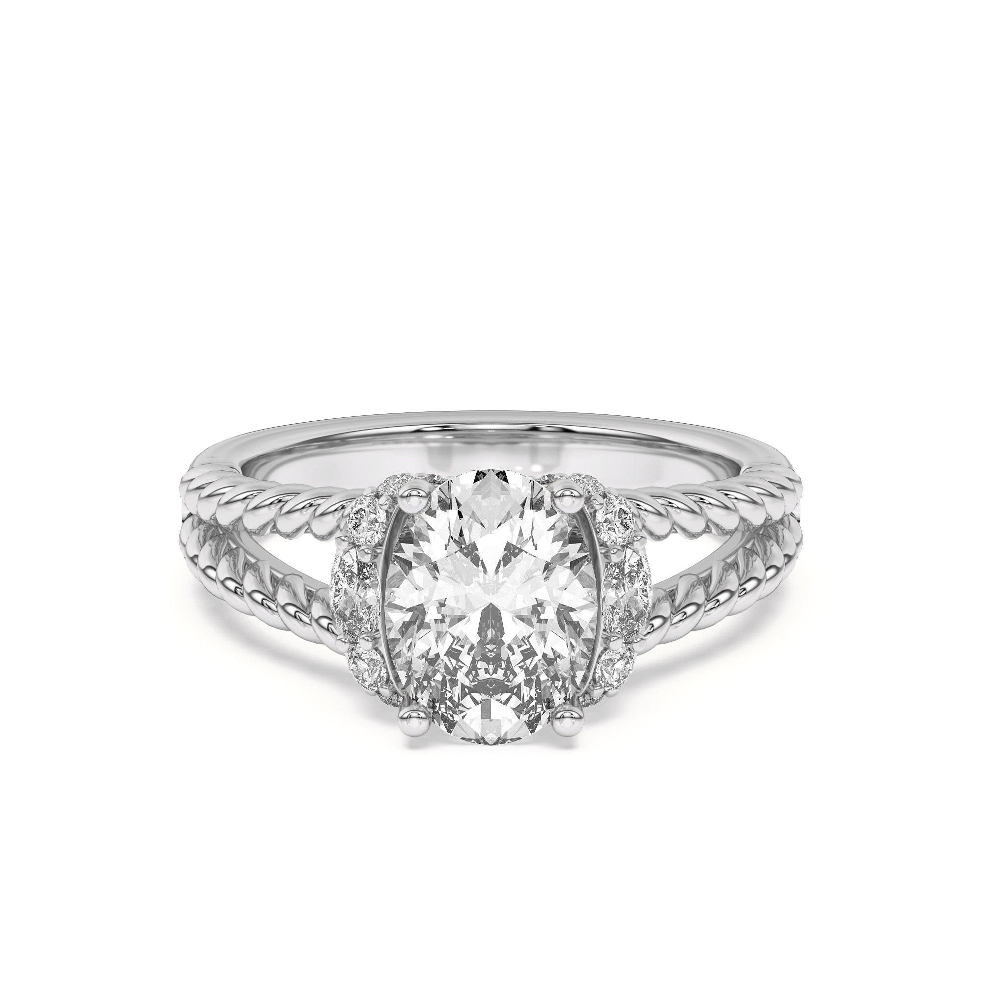 Kit Waterfall Halo Engagement Ring