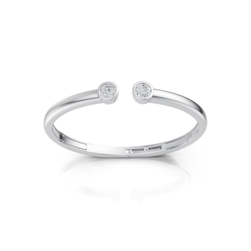 Open Bezel Diamond Bangle Bracelet