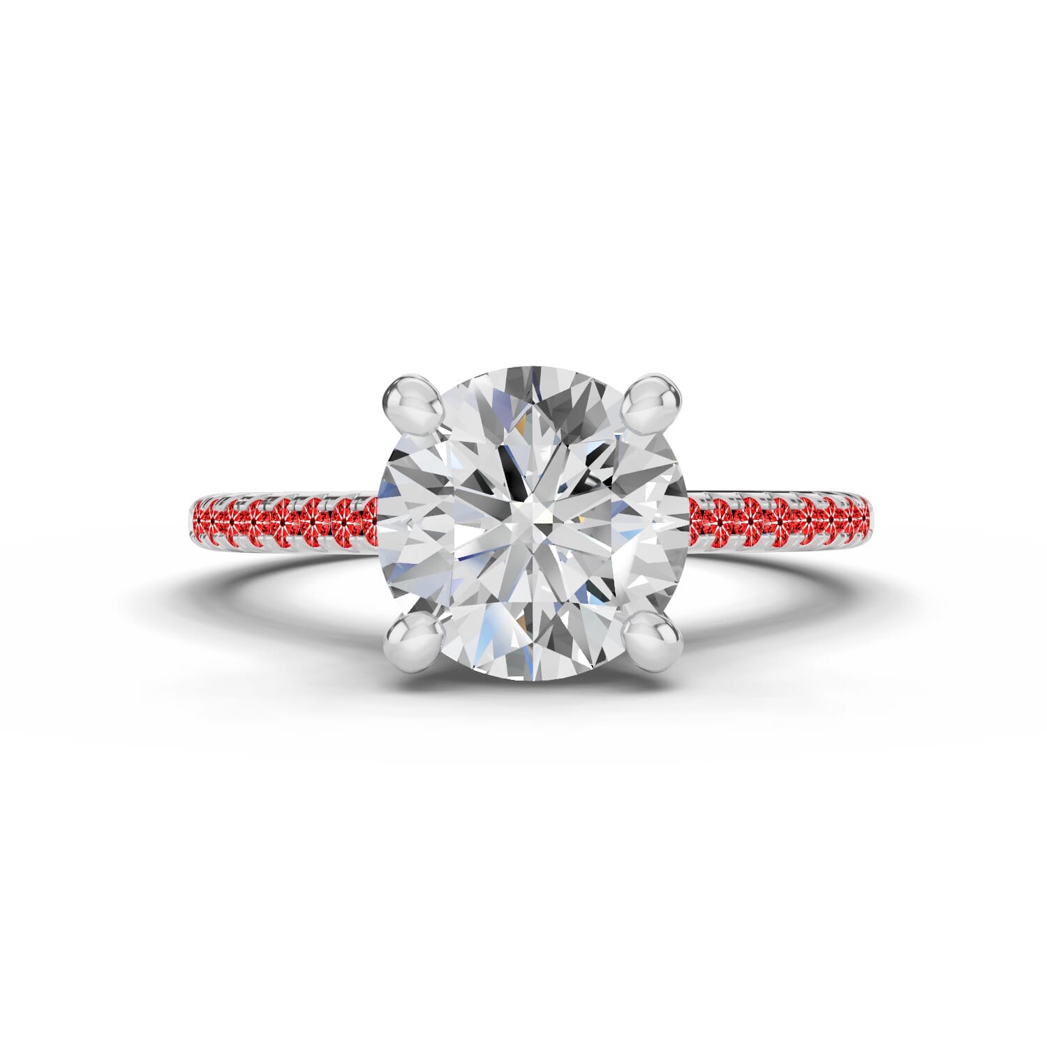 Signature Hearts and Arrows Classic Pave Cathedral Engagement Ring (.15ct. tw.)