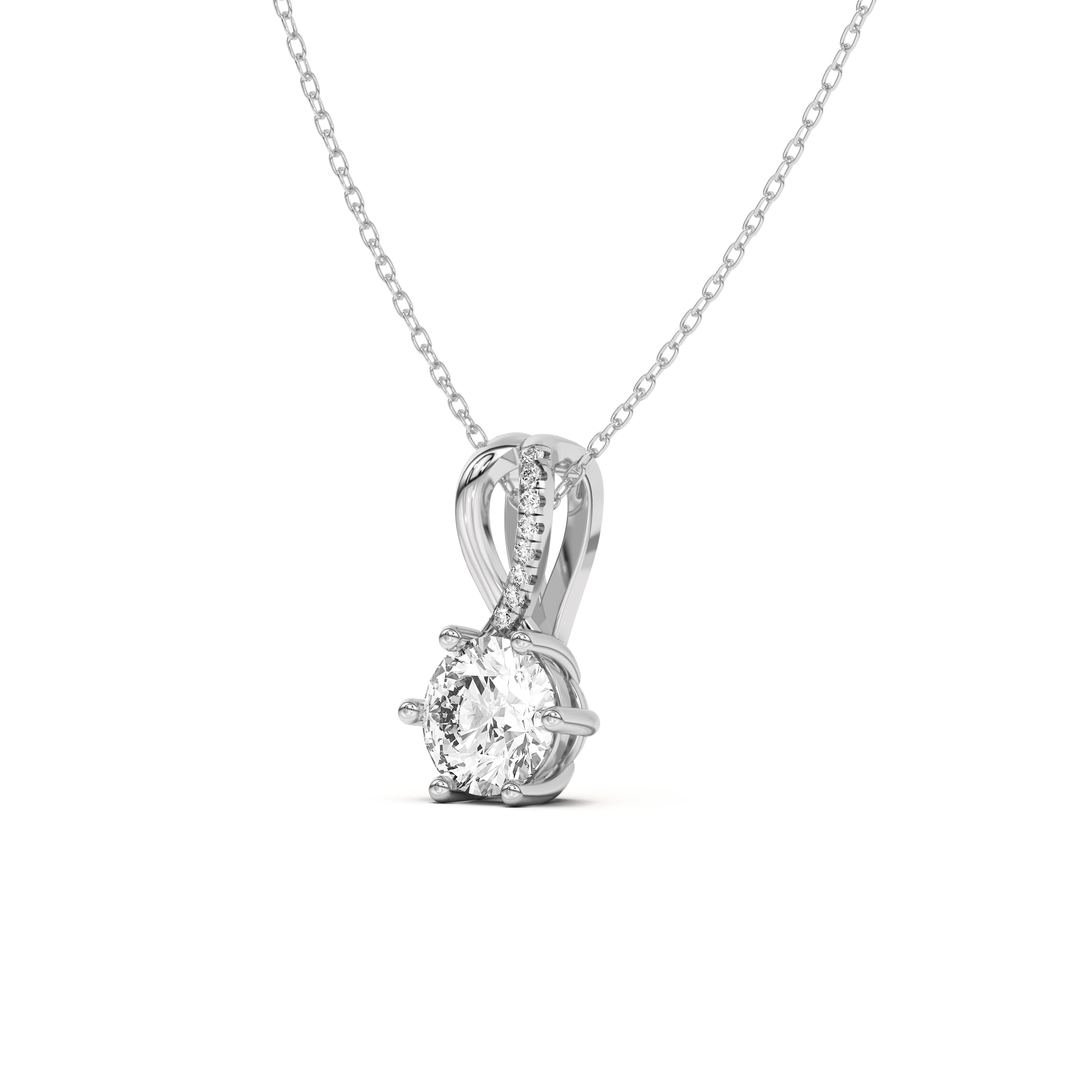 Amadea Split Bale Pavé Lab Diamond Necklace