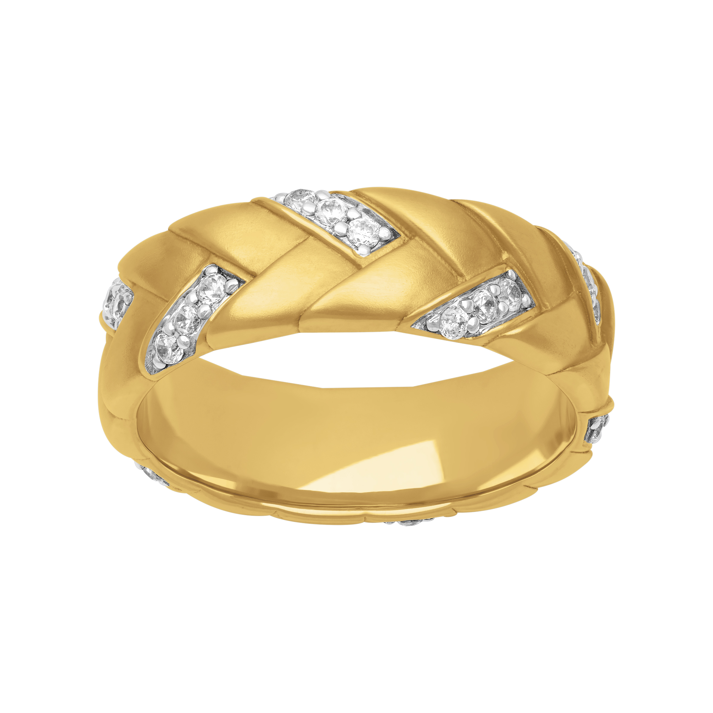 Two-Tone Woven Diamond Band (7mm)