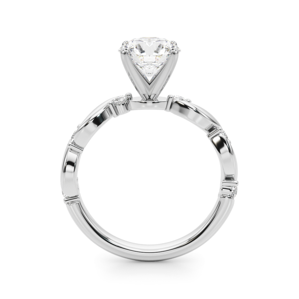 Mykonos Twist Pave Engagement Ring
