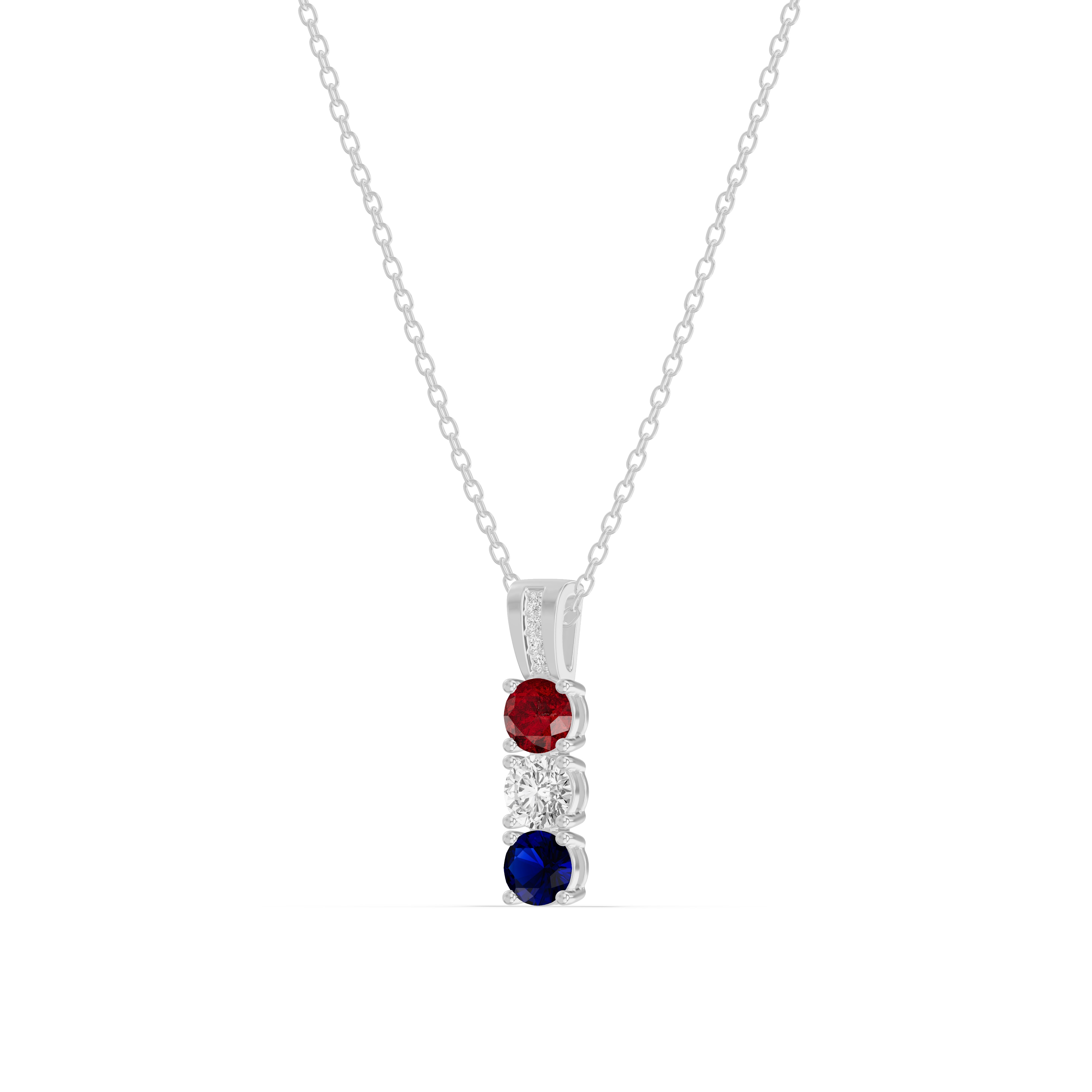 Three-Stone Vertical Diamond Necklace