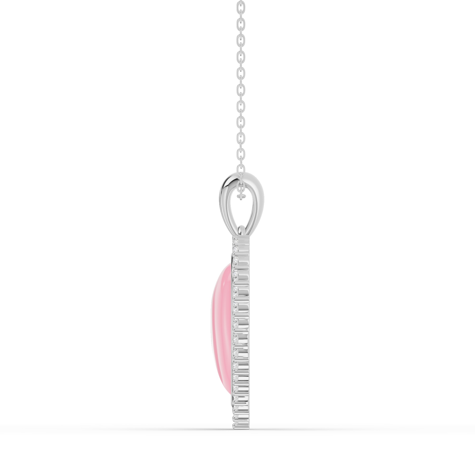 Forever Heart Halo Diamond Silver Necklace