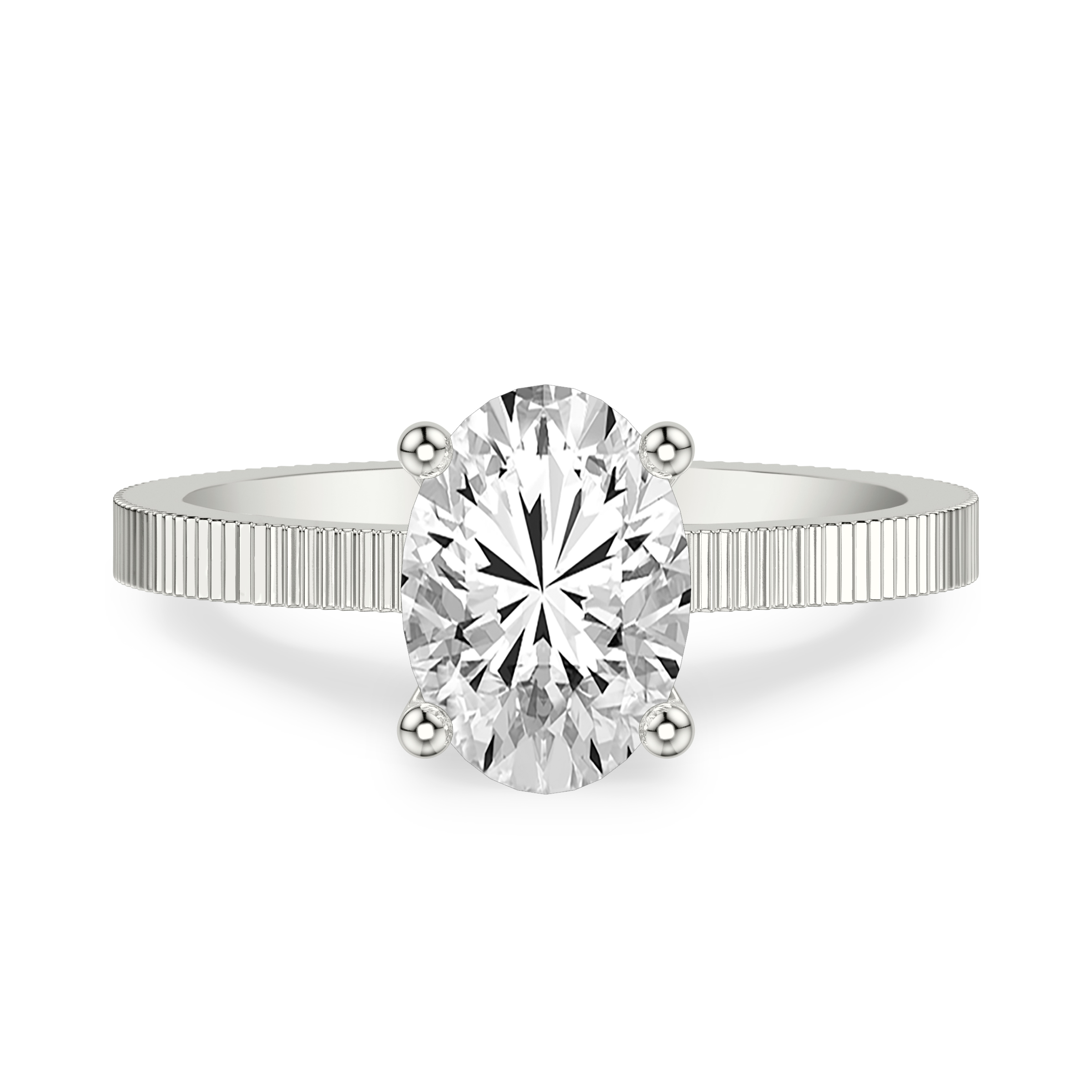 Fluted Solitaire Engagement Ring