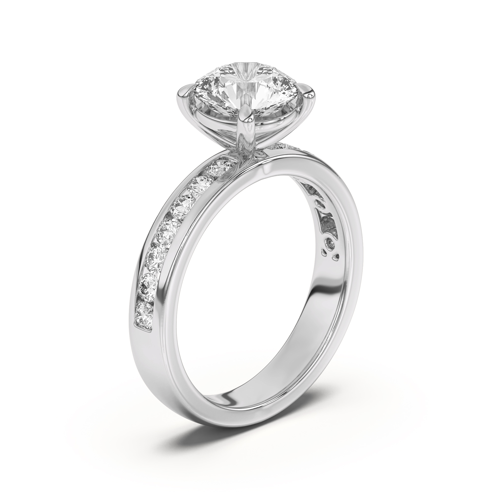 Eileen Round Channel-Set Engagement Ring
