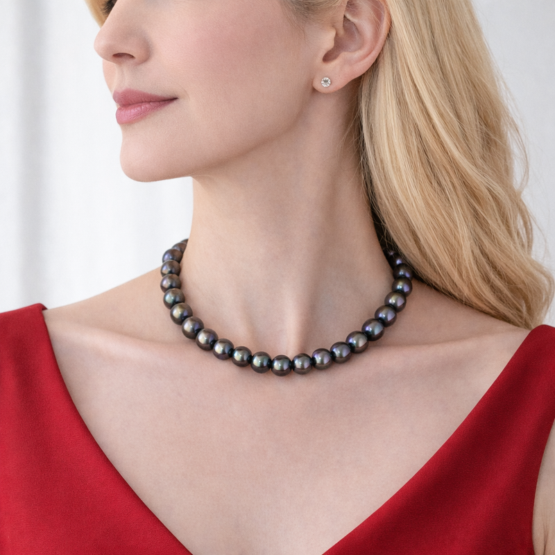 Tahitian Black Pearl Necklace (15-16 mm, 18.5")