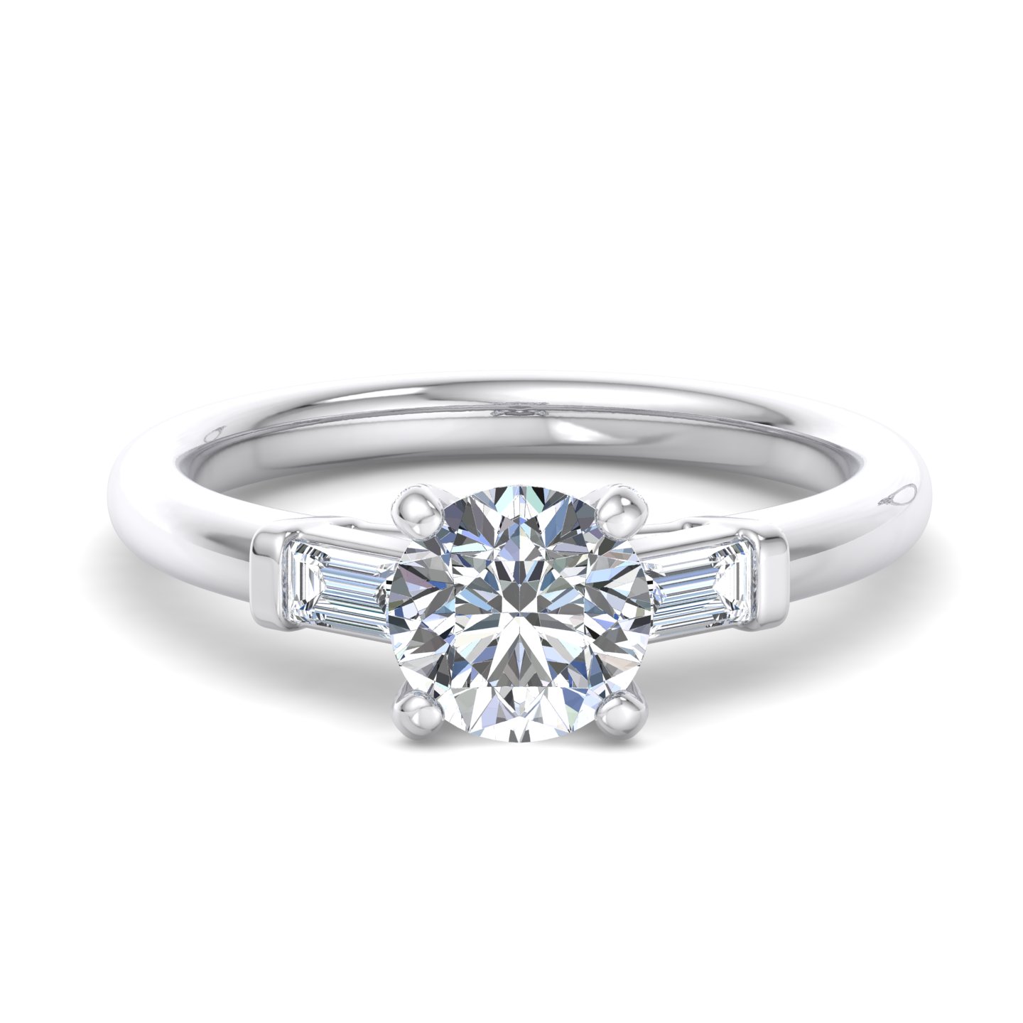 Anne Three-Stone Baguette Engagement Ring