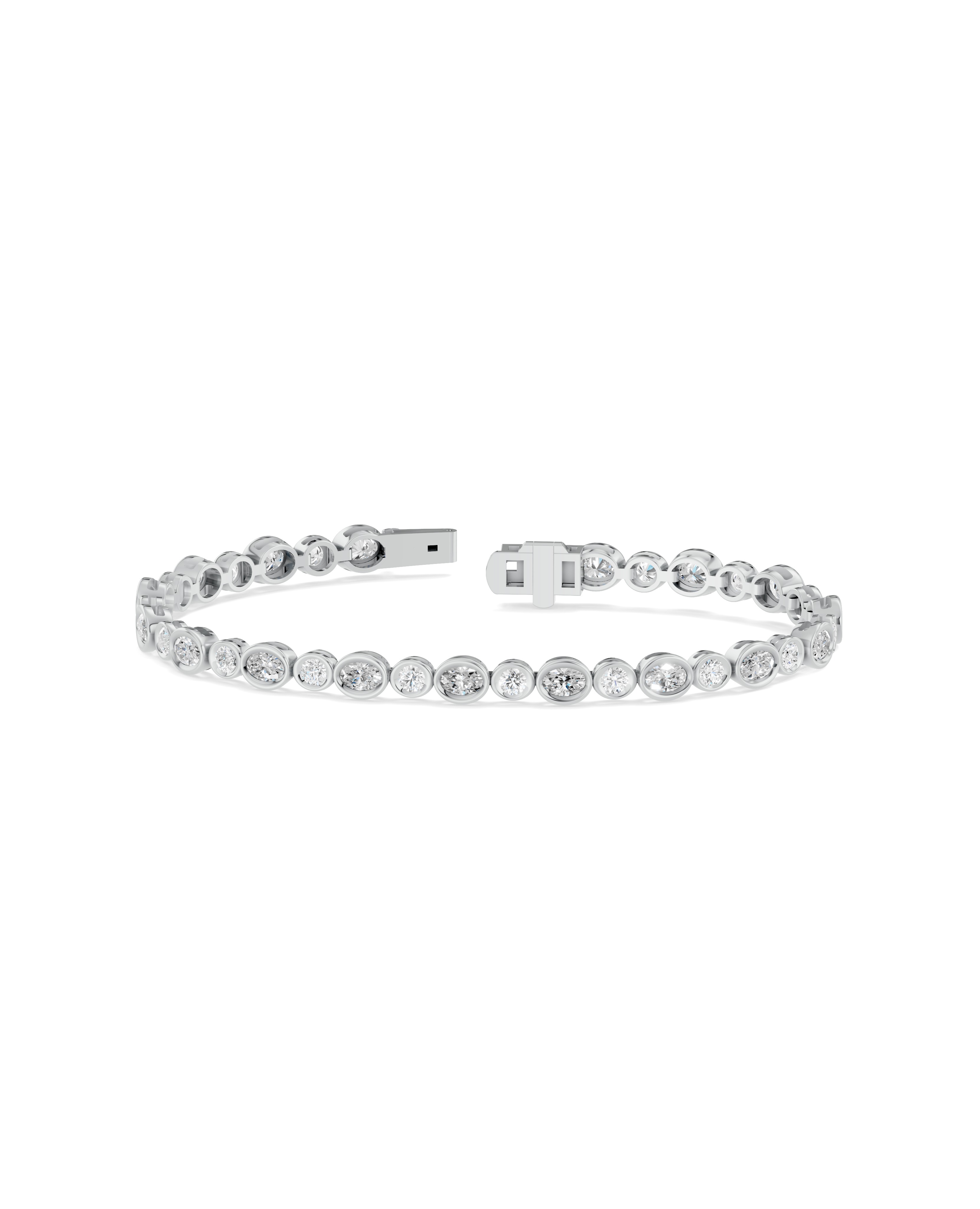 Dimensional Frame Diamond Tennis Bracelet