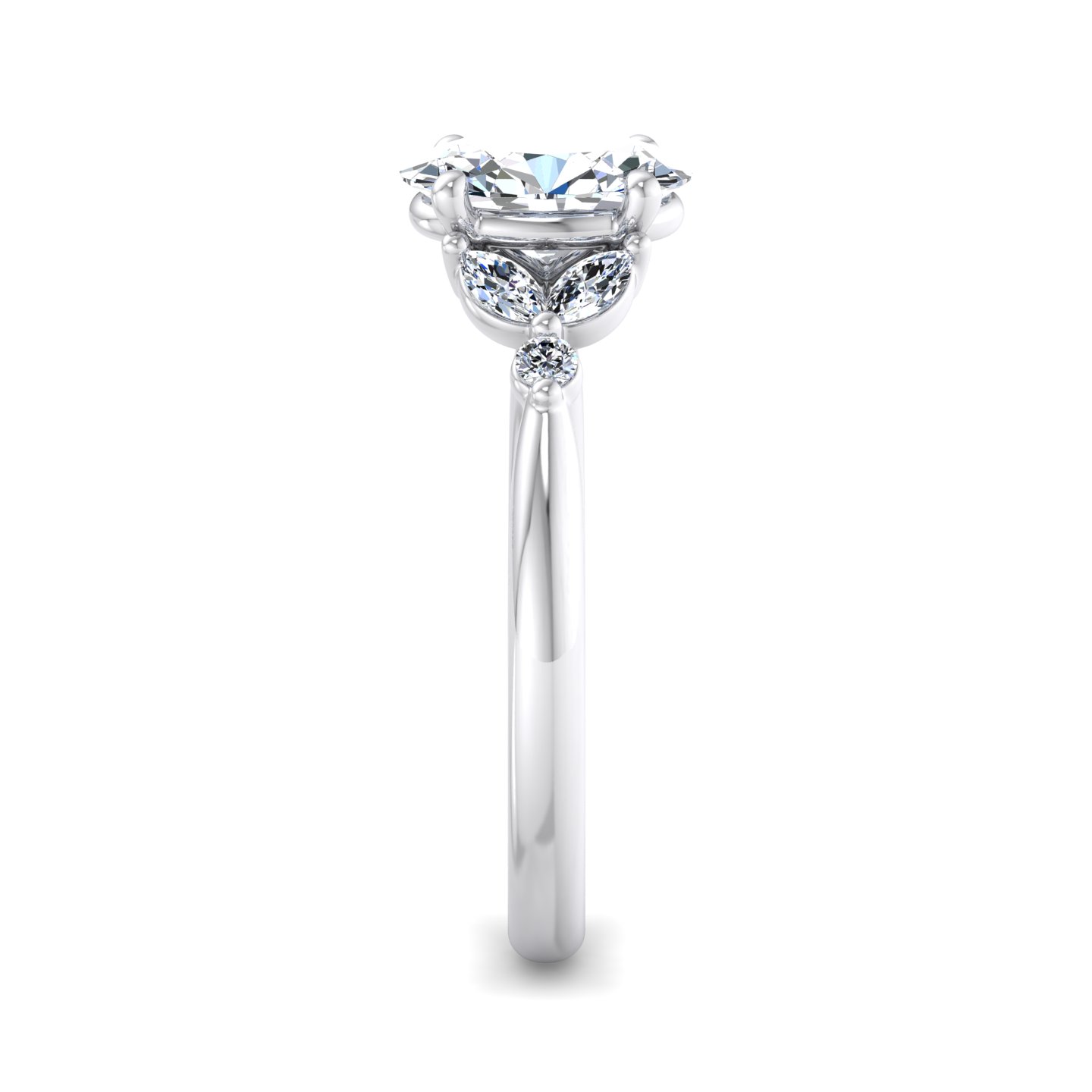 Nia Round And Marquise Diamond Engagement Ring