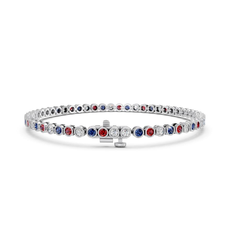Patriotic Lab Diamond Bezel Tennis Bracelet (3.50 ct. tw.)