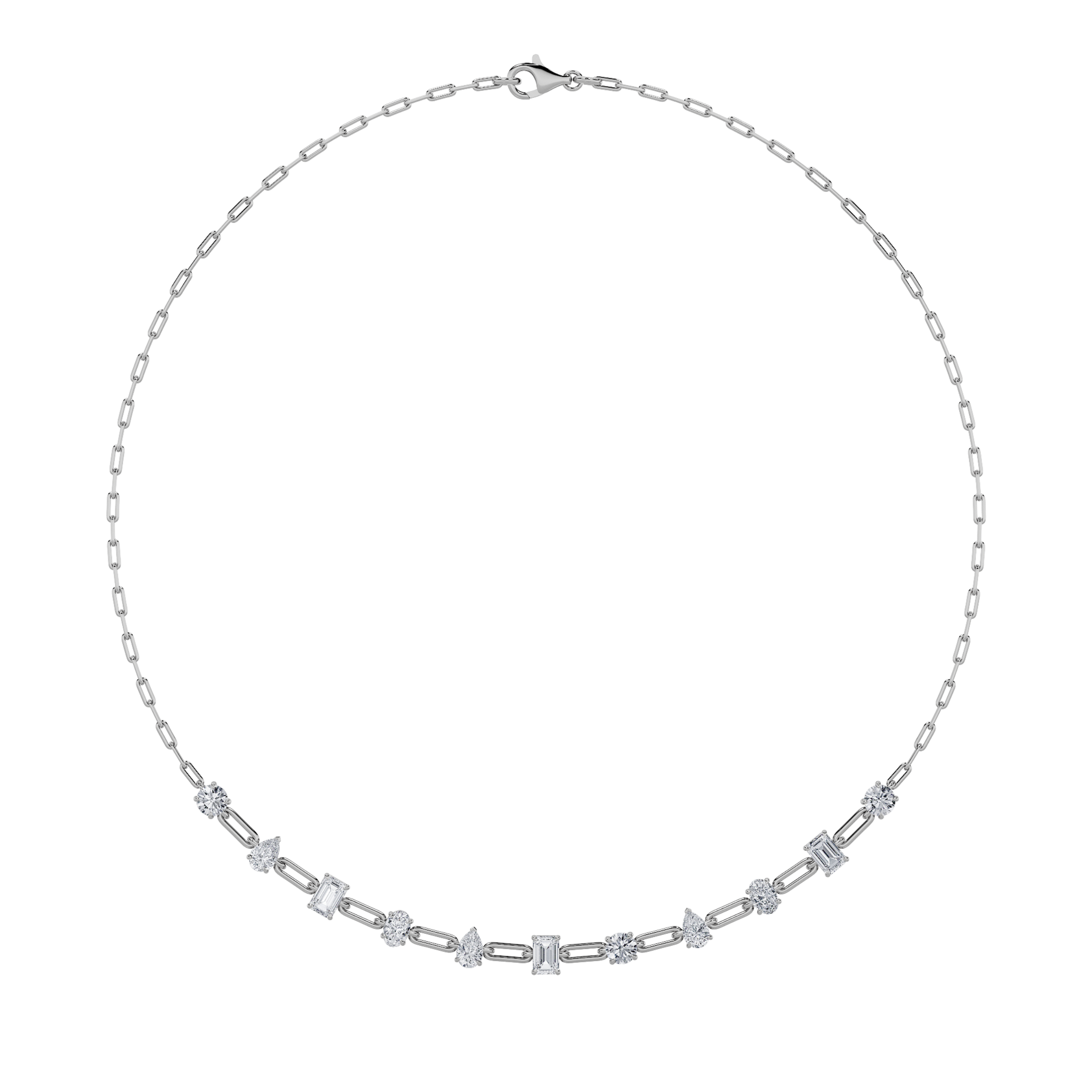 Mixed Shape Lab Diamond Link Necklace (4.00 ct. tw.)