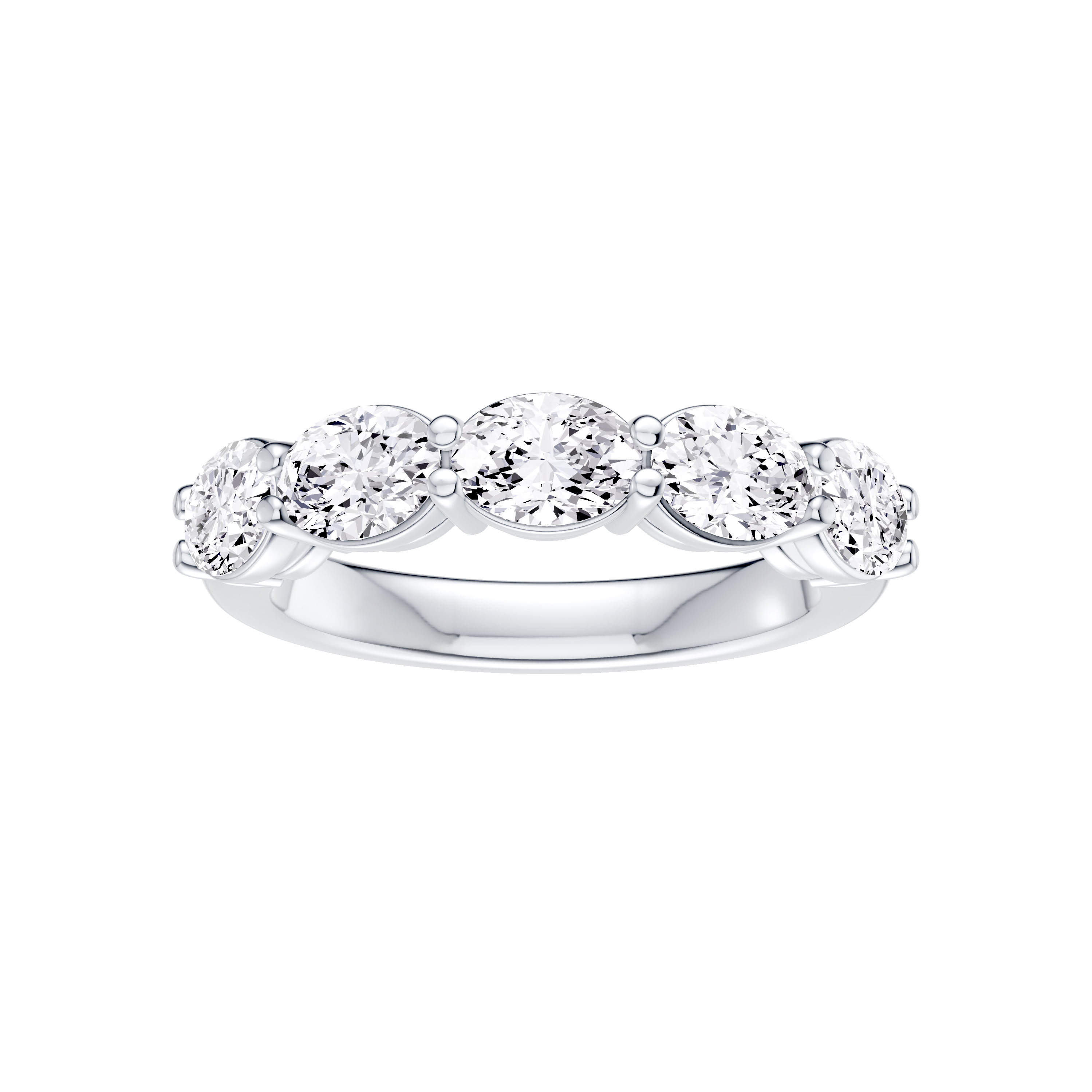 East-West Oval 5-Stone Lab Diamond Band