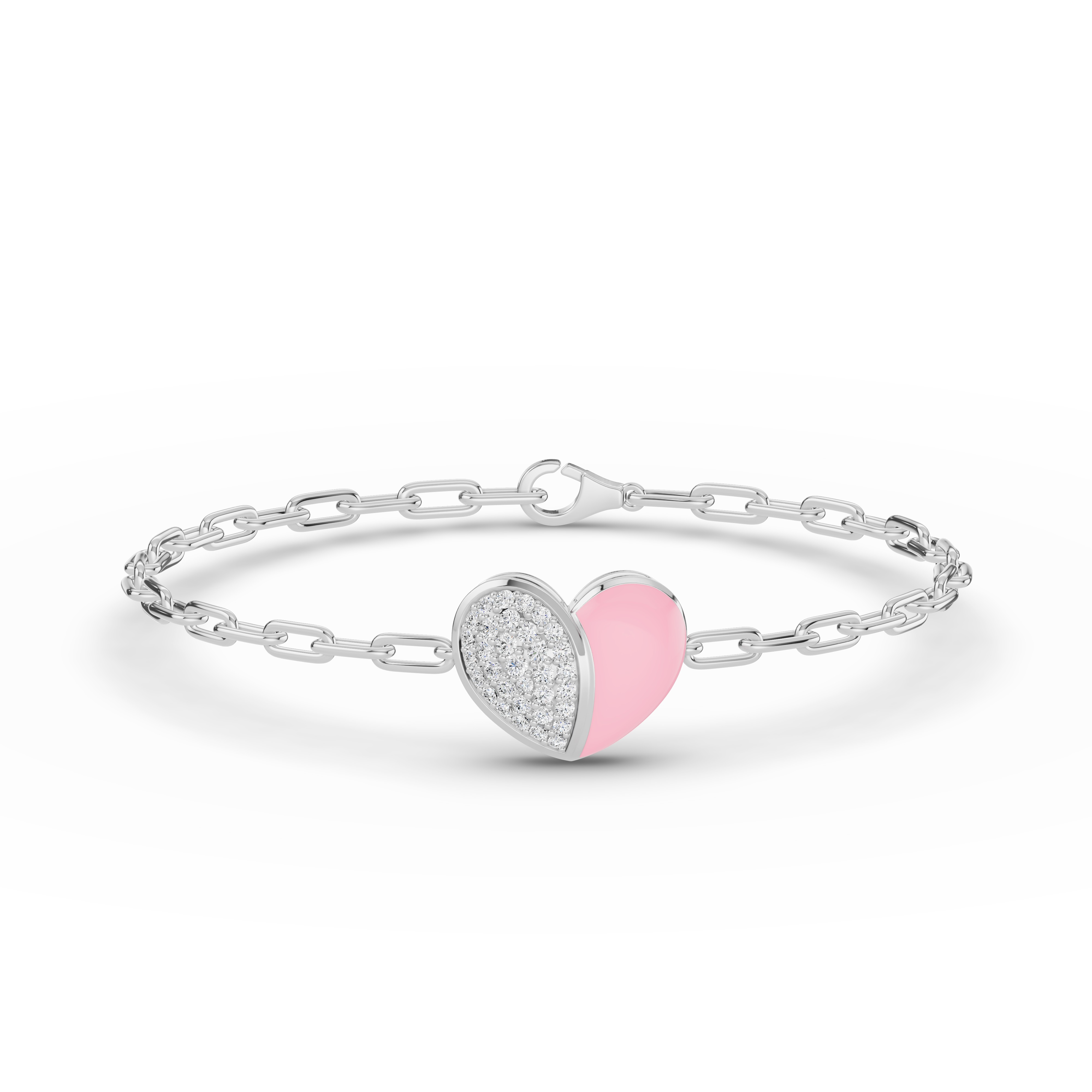 Amara Ceramic Pavé Heart Bracelet