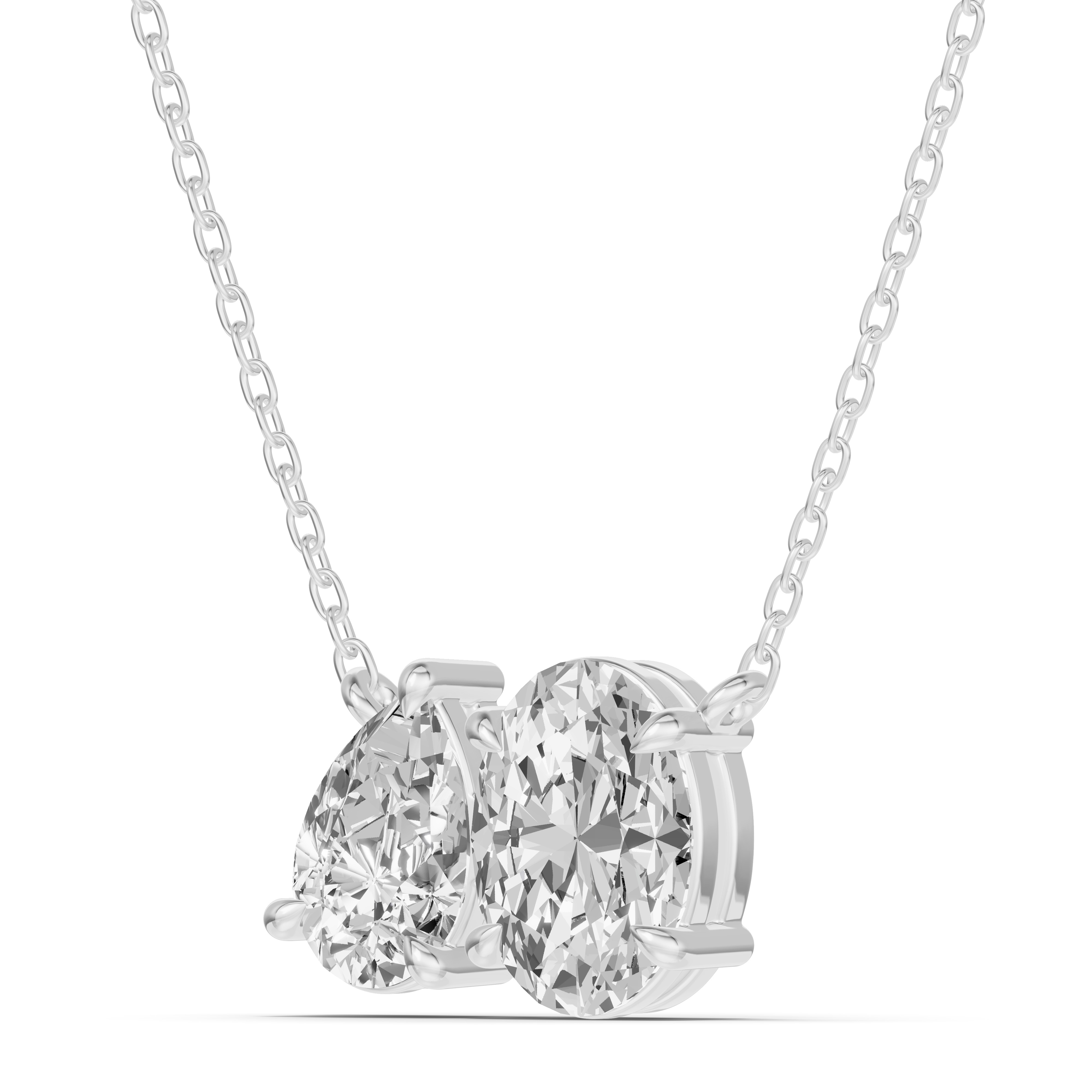 Toi et Moi Pear and Oval Lab Diamond Necklace (1.50 ct. tw.)