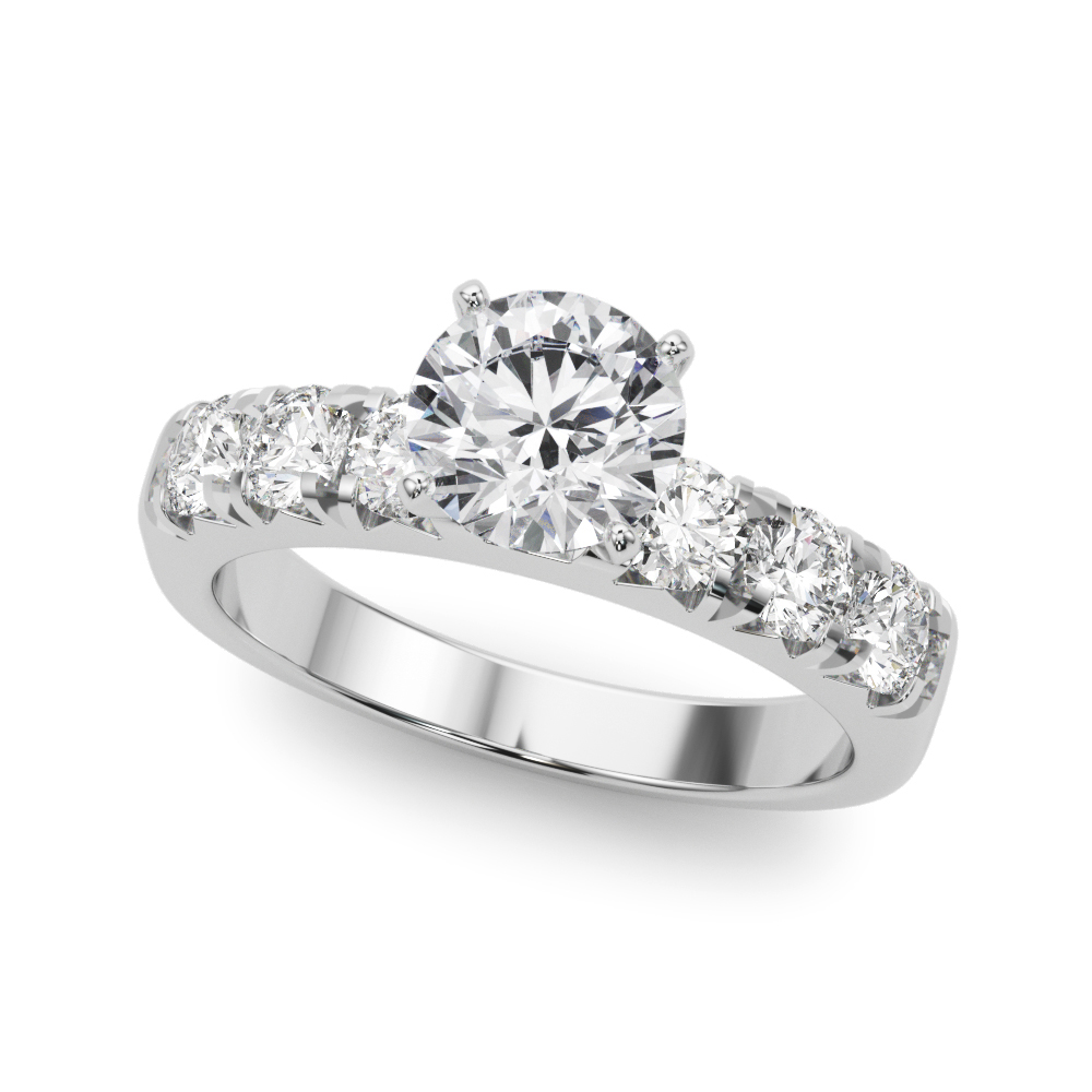 Felicity French Pave Diamond Engagement Ring