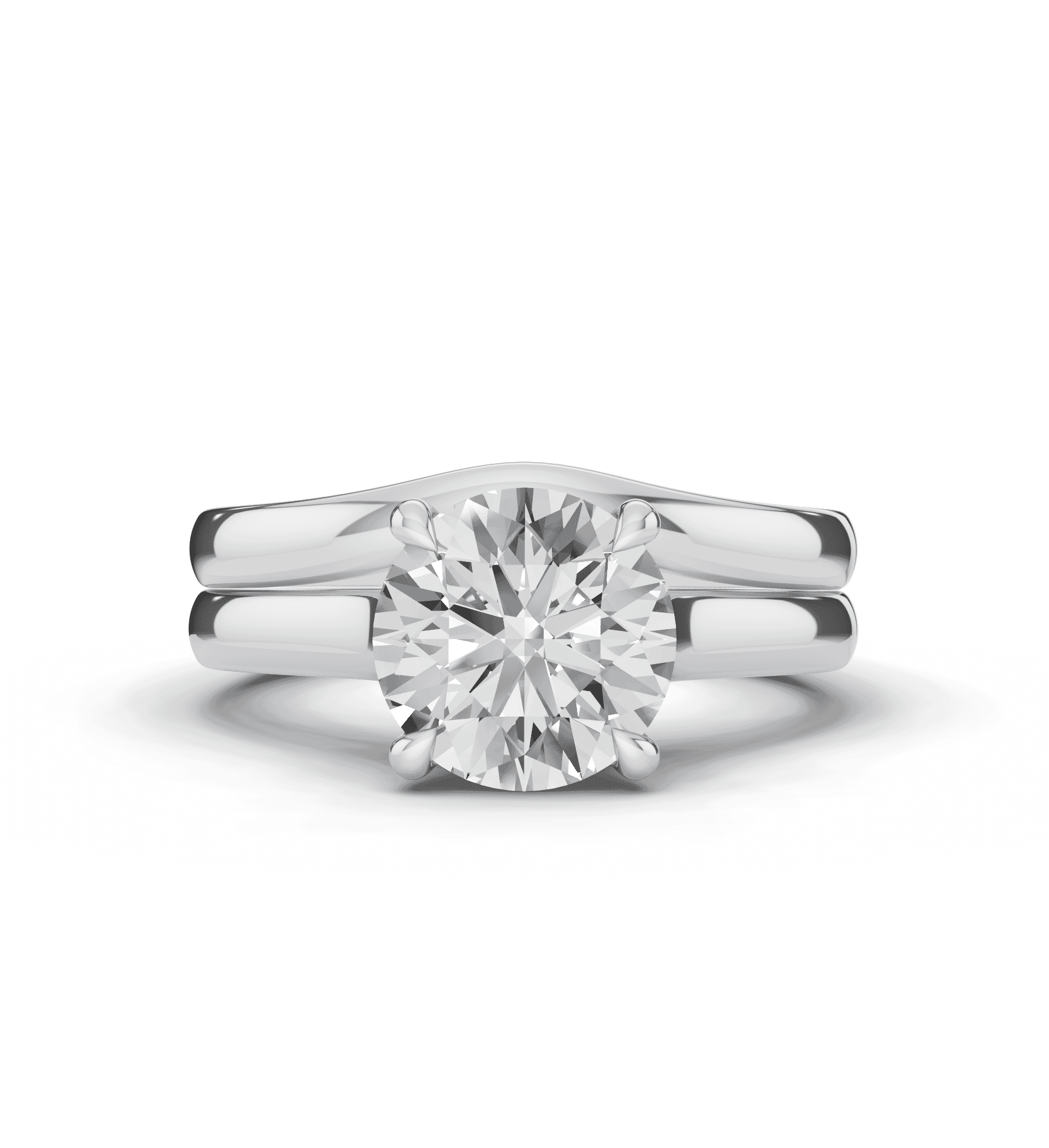 Euroshank Scroll Solitaire Engagement Ring