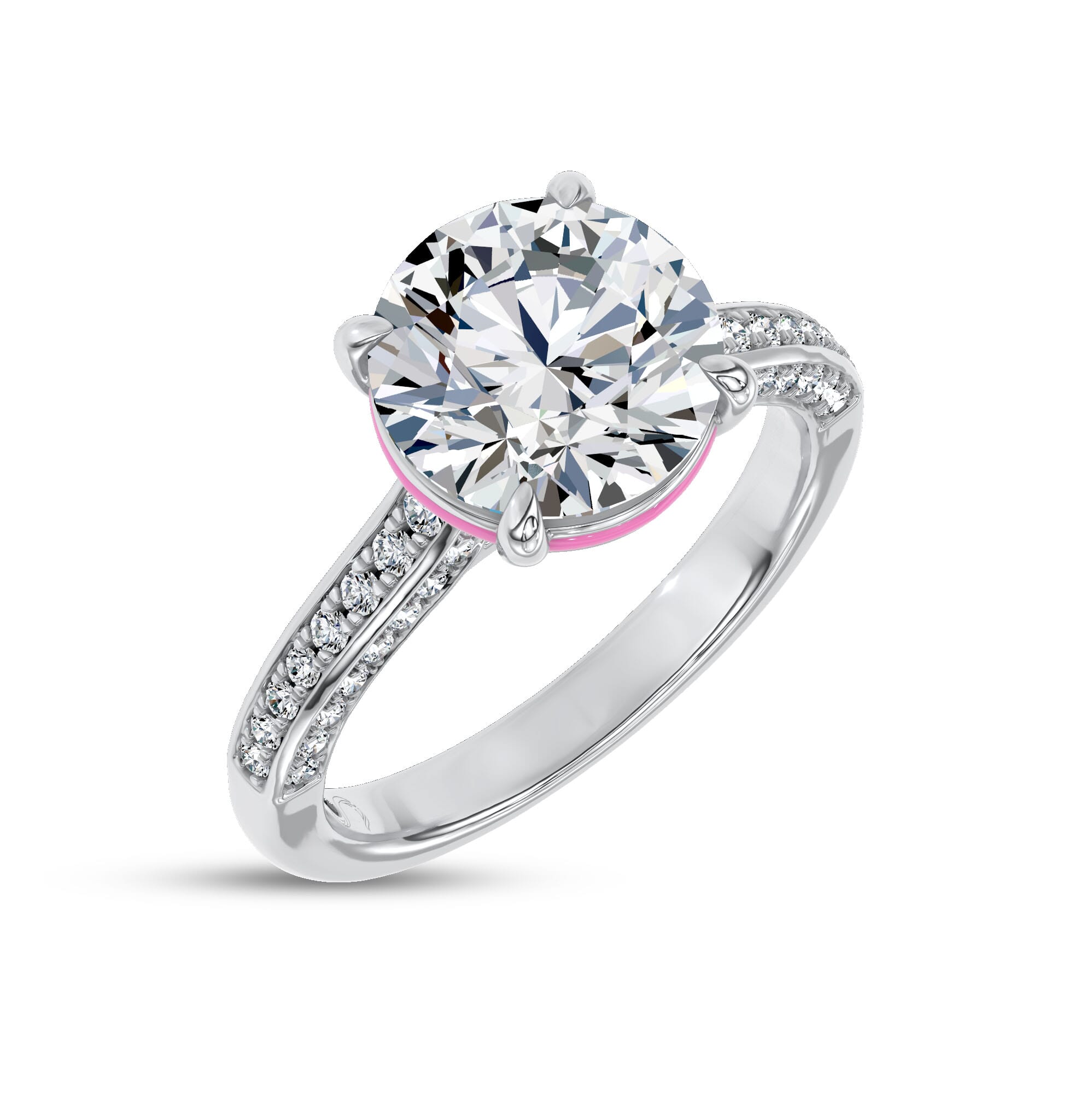 Colvivre Pink Hidden Halo Engagement Ring by Christian Siriano