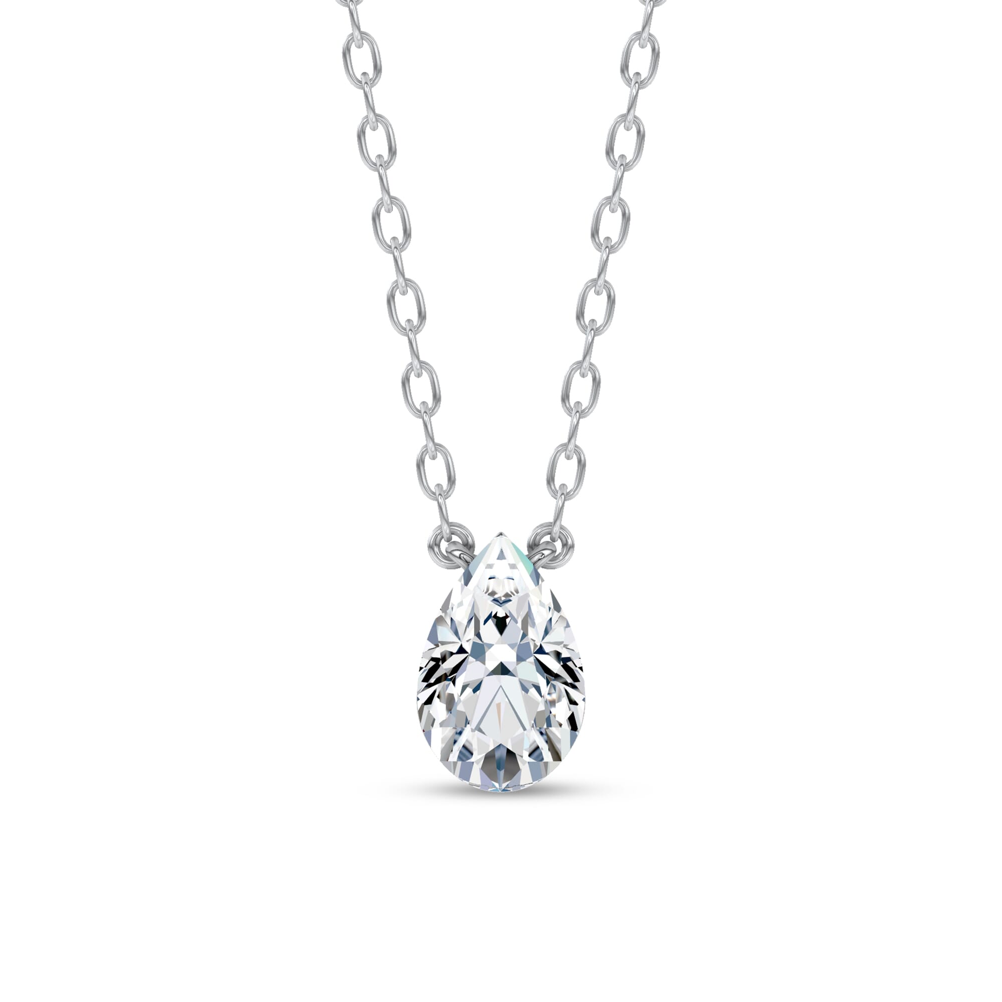 Invisible-Set Pear Lab Diamond Necklace (1.00 ct. tw.)