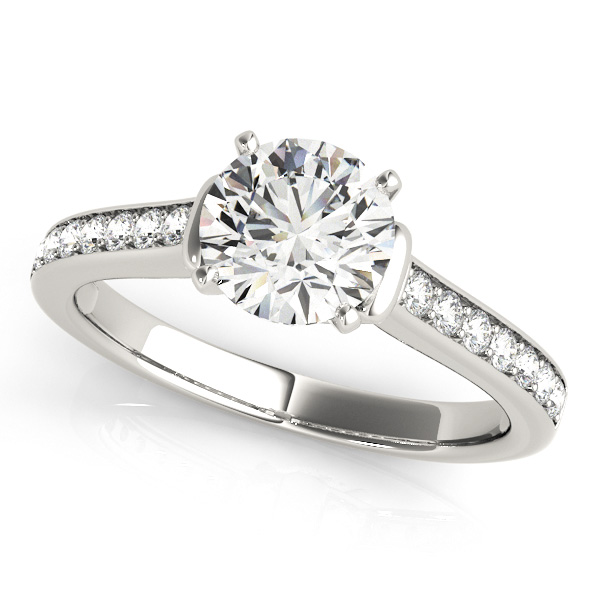 Elea Channel Diamond Engagement Ring With Peek A Boo Diamonds