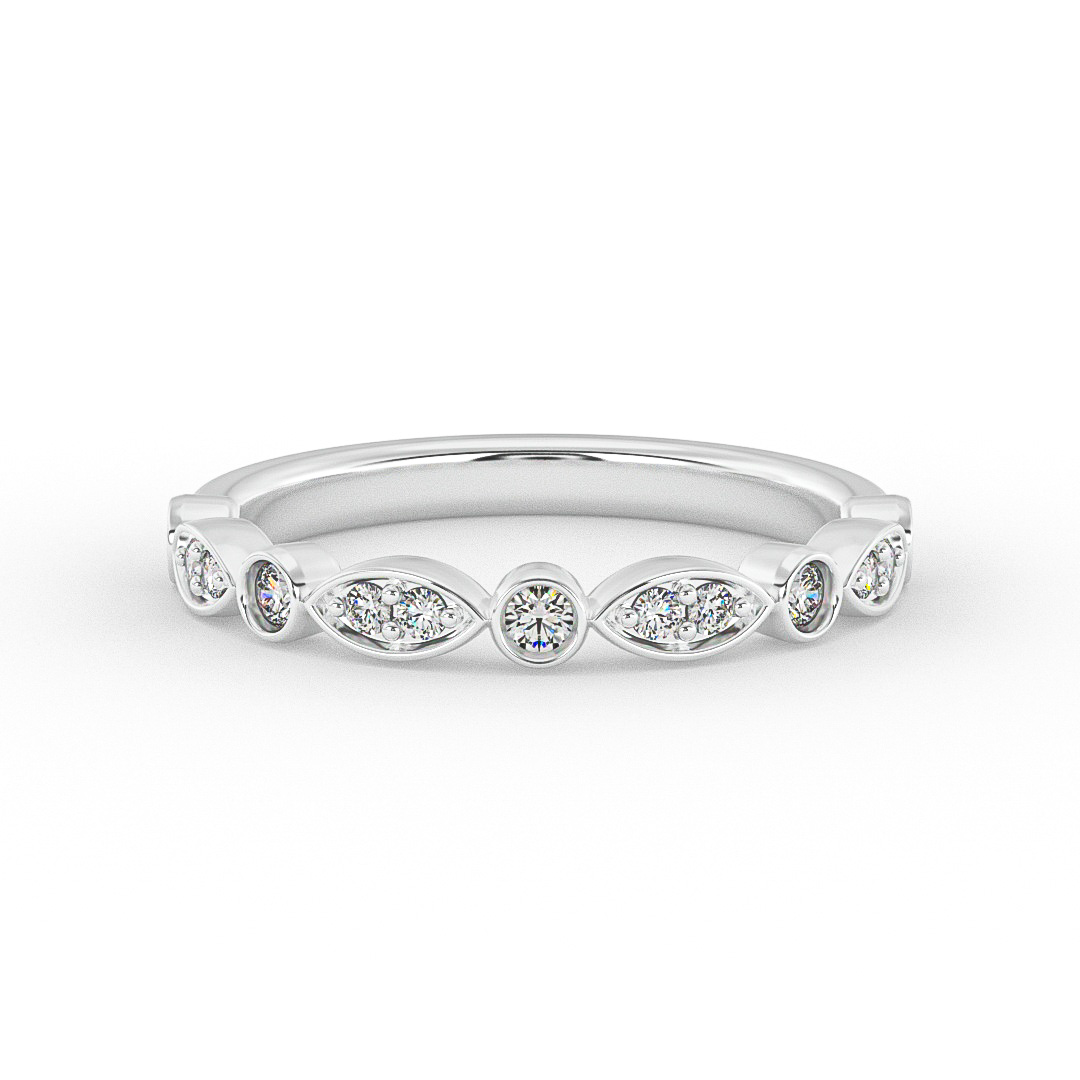 Avery Round And Marquise Diamond Band