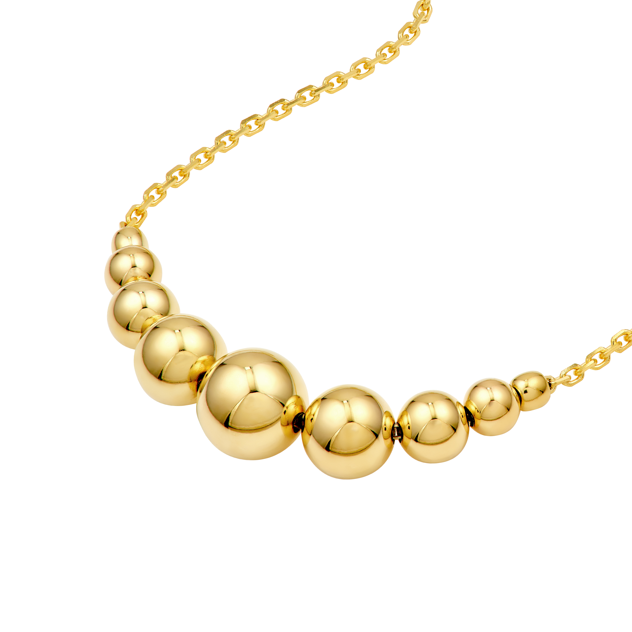 Graduated Bead Gold Necklace