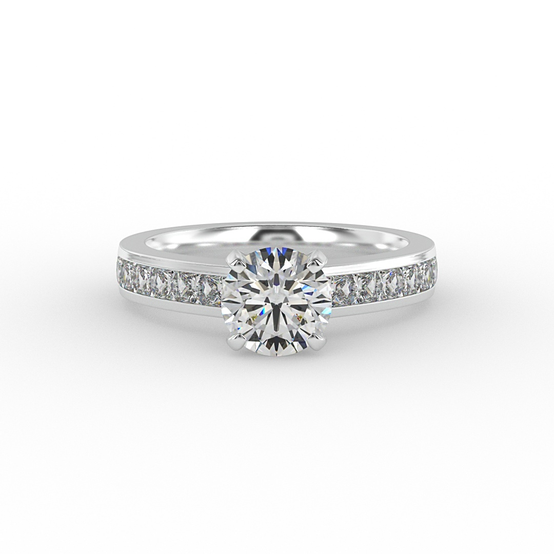 Noelle Channel-Set Princess-Cut Engagement Ring