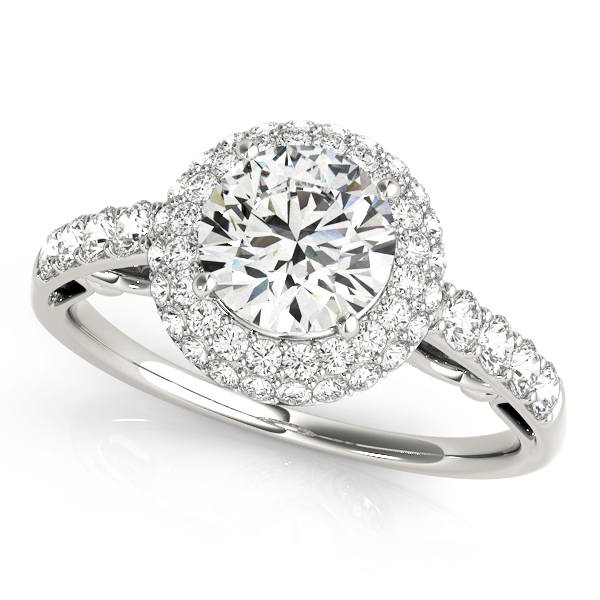 Olympia Pave Diamond Halo Engagement Ring