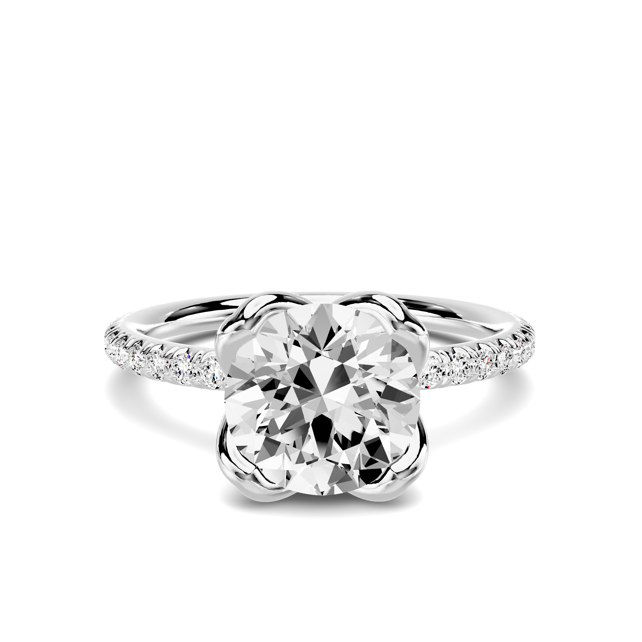 Petra Tulip Pave Engagement Ring