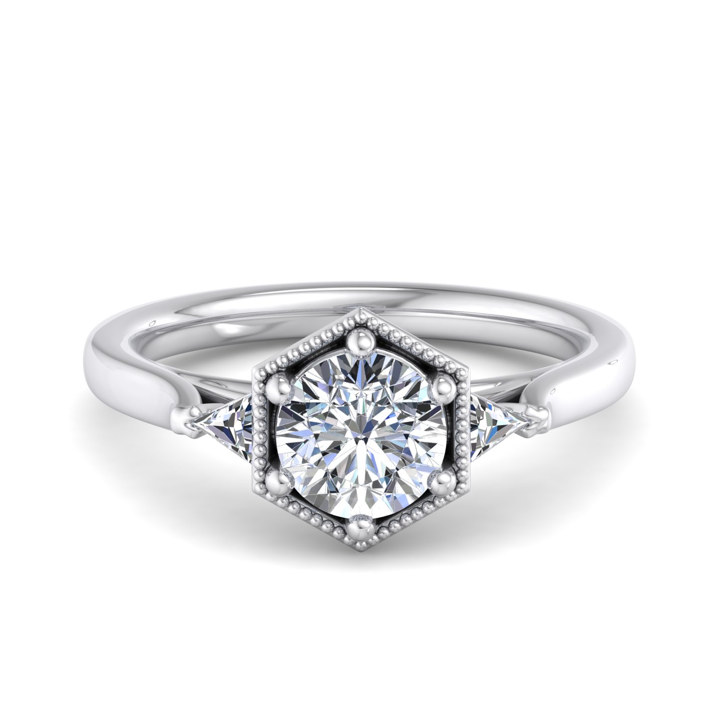Quinn Three Stone Engagement Ring