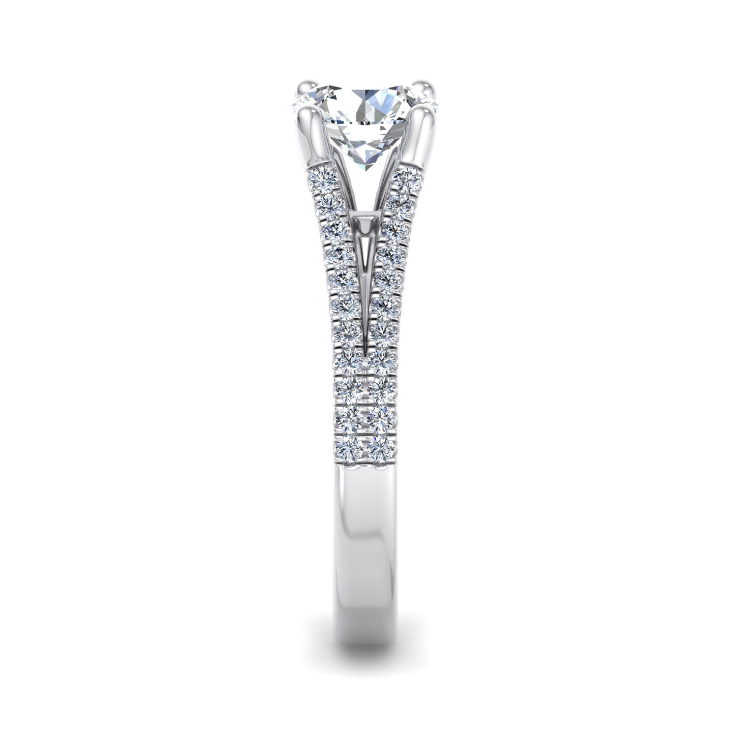 Linnea Split Shank Pave Engagement Ring