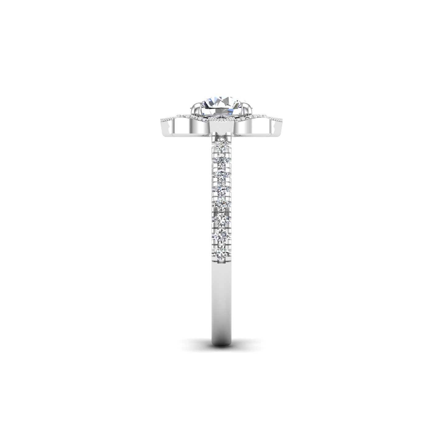 Matilda Floral Halo Engagement Ring