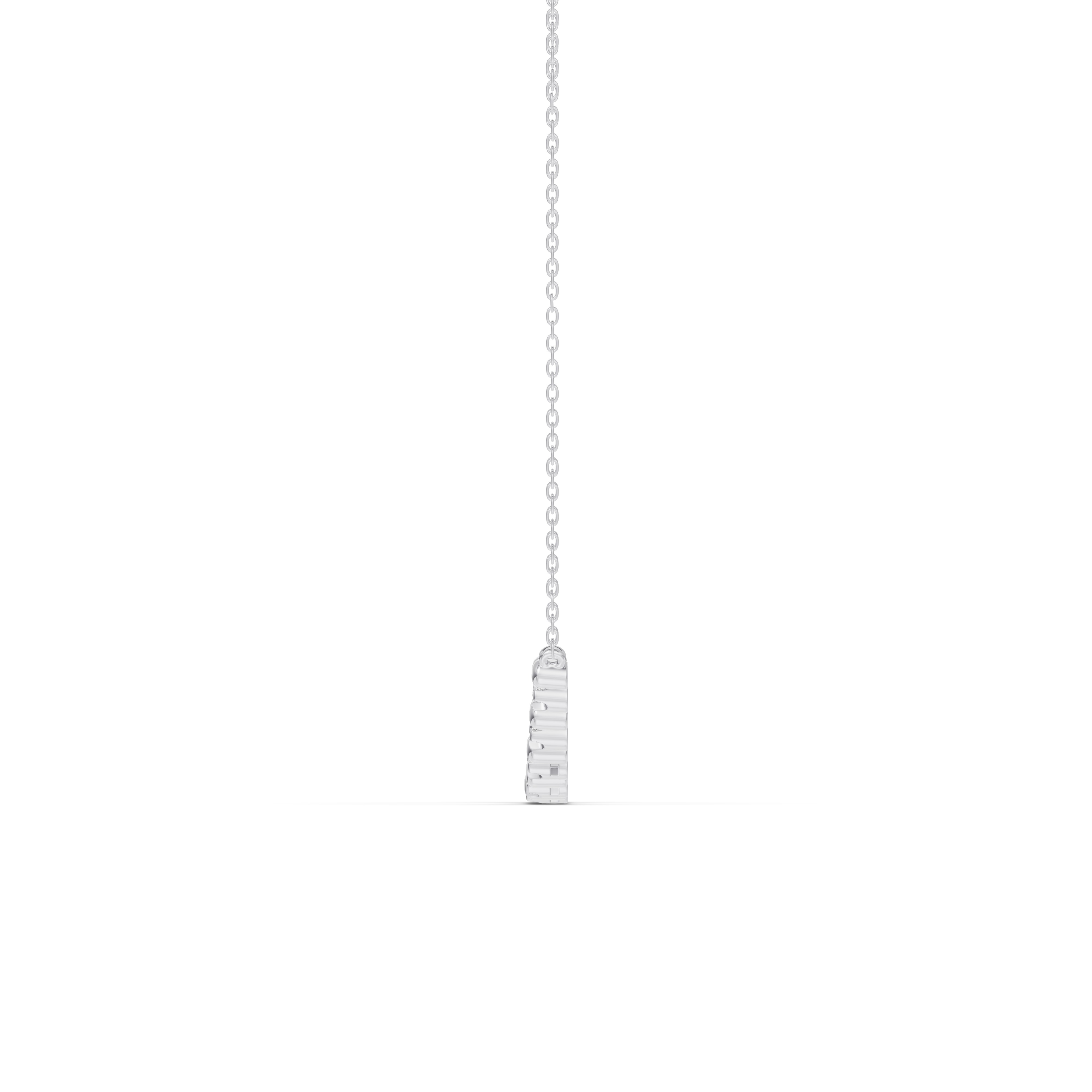 Lab Diamond Bead Bar Smile Necklace